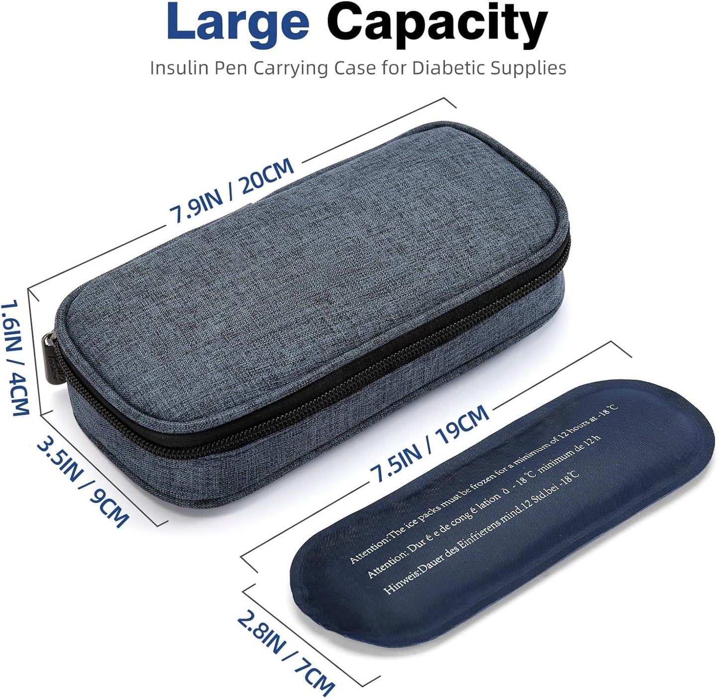 apollo walker Insulin Cooler Travel Case Diabetic Medication Cooler with Ice Packs and Insulation Liner insulin cooler travel case tsa approved