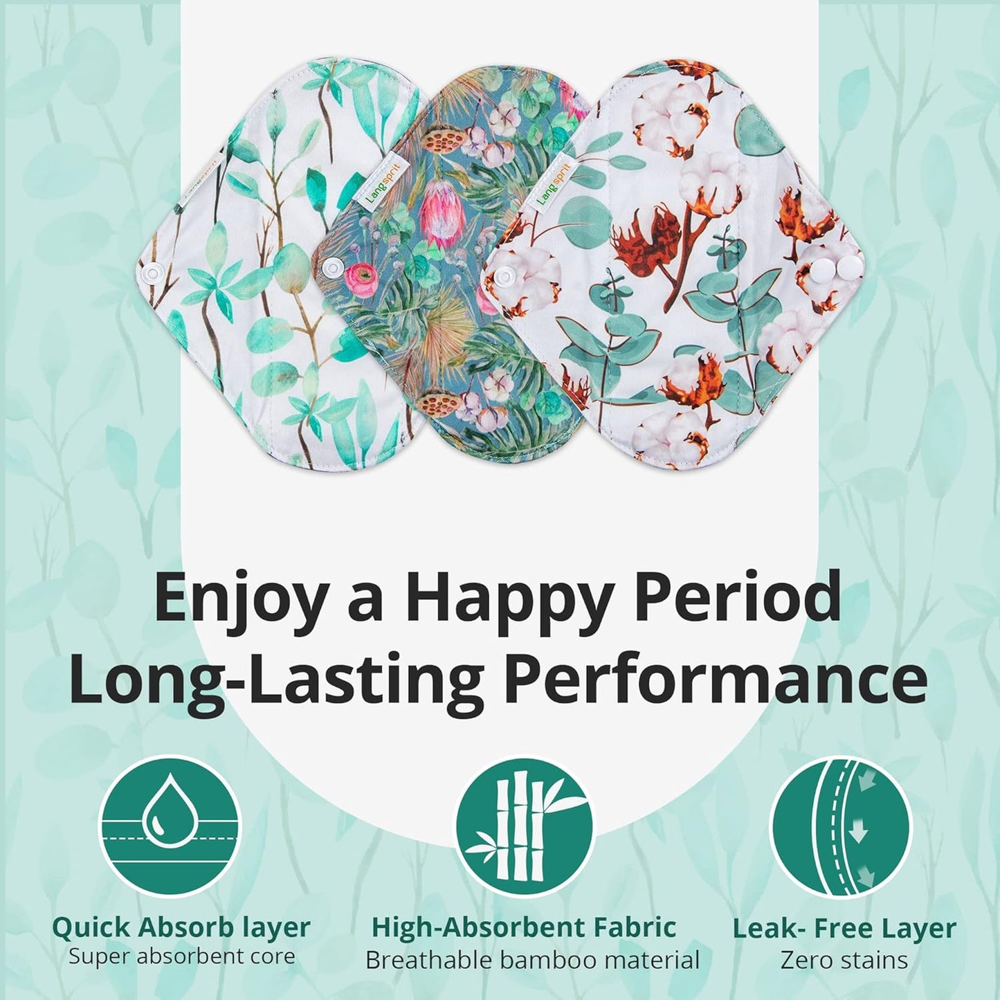 7pcs Set 1 pc Mini Wet Bag +6pcs Absorbent Reusable Sanitary Pads/Washable Cloth Menstrual Pads(Summer,L)…