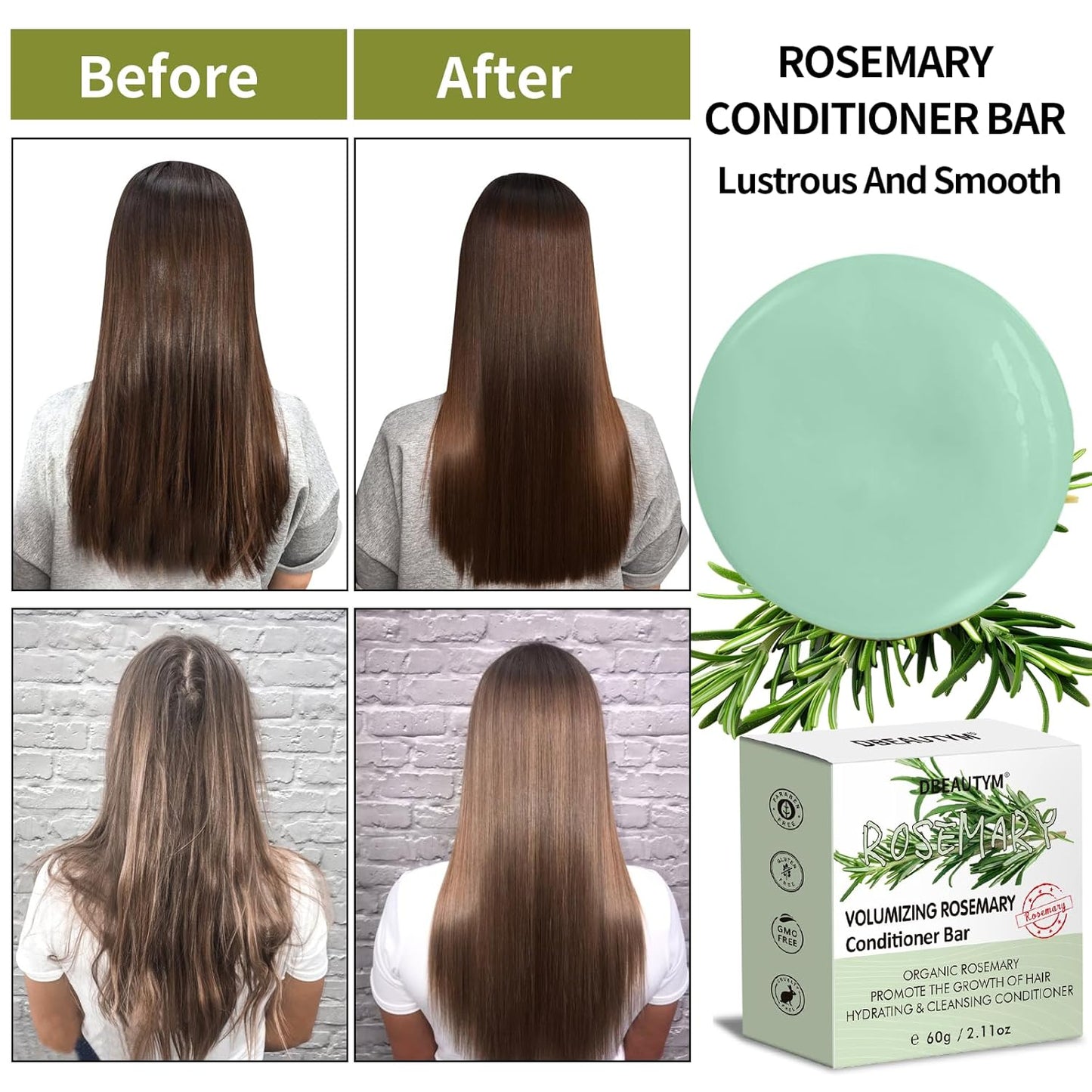 2 Pack Rosemary Shampoo Conditoner Bar Set,Thinning Hair-Volume Shampoo & Conditioner Bar for Men and Women,Hair Thickening & Regrowth Treatment,Hair Growth Soap for Anti-Hair Loss