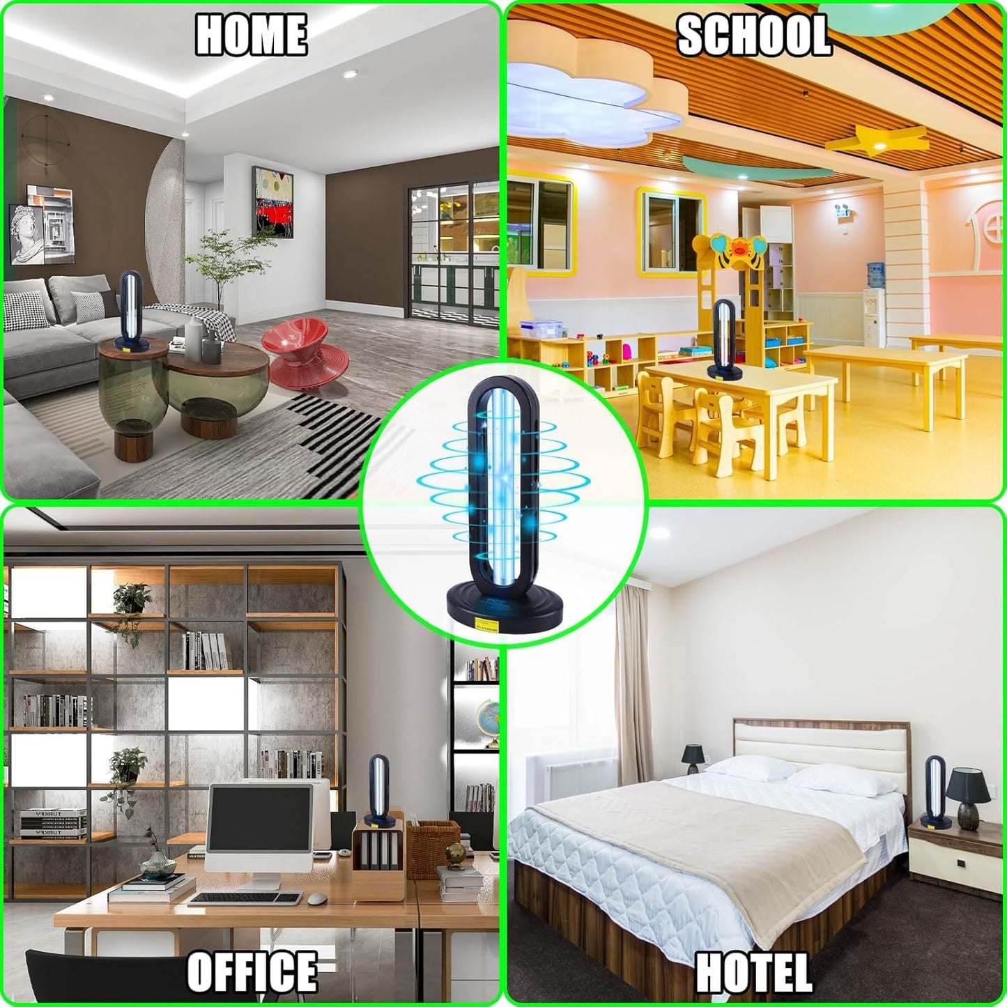 Home Disinfection Device, UV Light Sanitizer for Dust Mites,UVC Light for Room,Ultraviolet Light with 3- Speed Timing and Remote Control,38W UV Lamp for Home