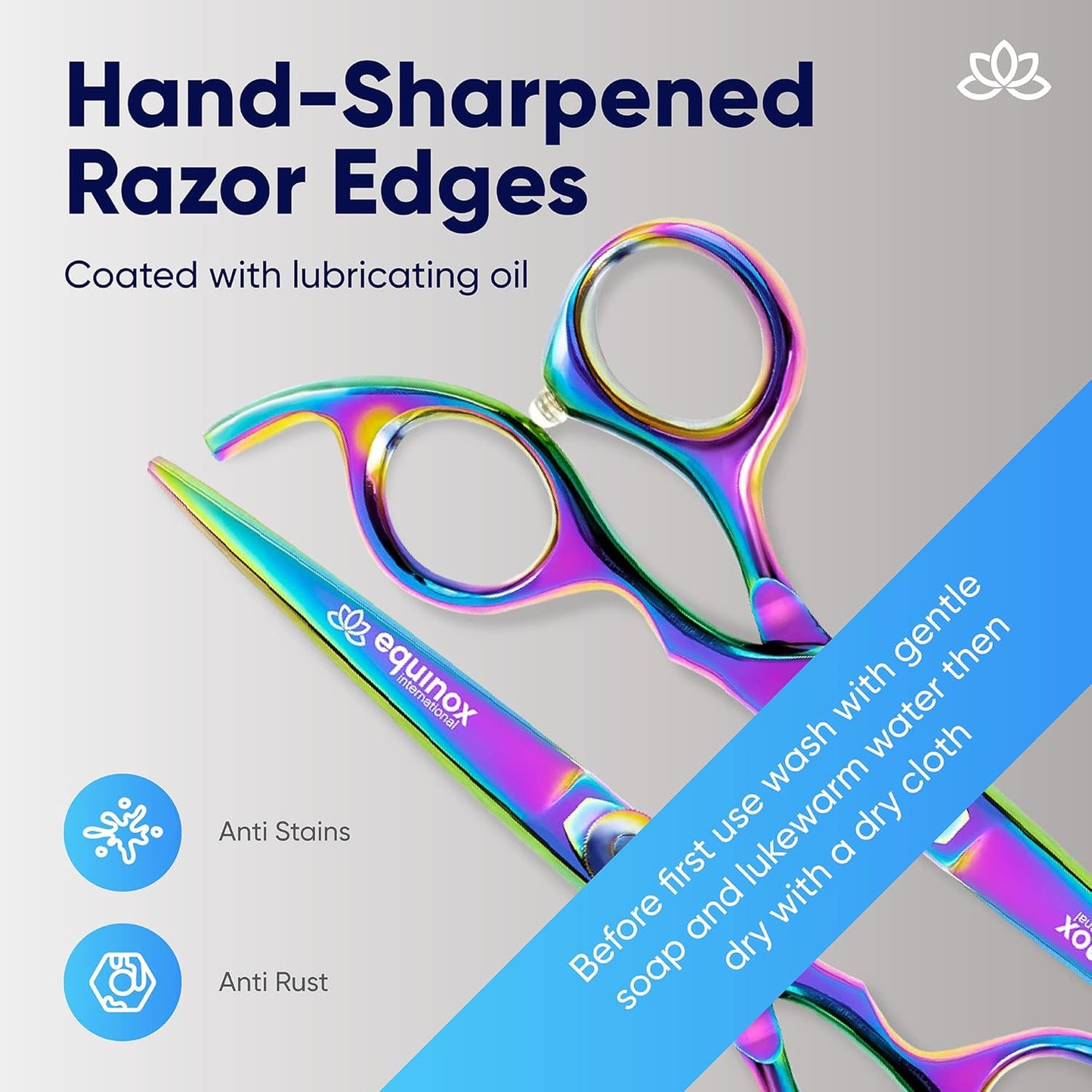 Equinox Razor Edge Series Professional Hair Scissors - 6.5” Premium Japanese Stainless Steel Hair Cutting Scissors, Hair Shears, Hair Razors for Hair Cutting, Barber Accessories & Hair Salon Supplies