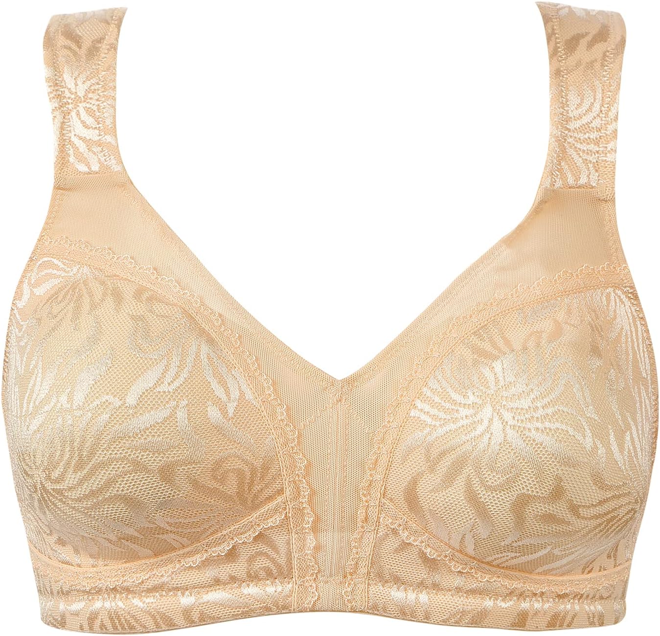 ZeroBound Women's Minimizer Bras Comfort Cushion Strap Wirefree Full Coverage Large Bust Non-Padded Bra