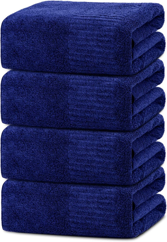 SEISSO Bath Towels 4 Pack Premium Large Towels for Bathroom 35 x 63 Inches Ultra Soft and Quick Dry Luxury Bath Sheet, Lightweight Shower Towel for Fitness, Hotel, Gym, Sauna, Home - Navy Blue