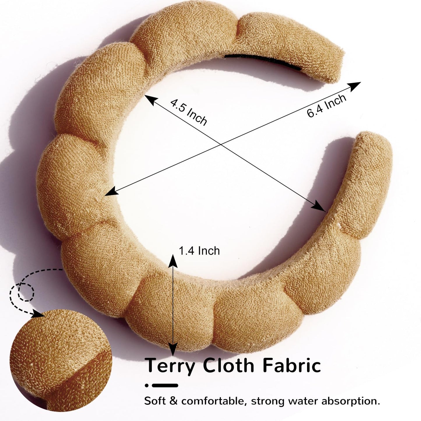 Spa Headbands for Face & Makeup - Terry Cloth Puffy Headbands for Mask Treatment