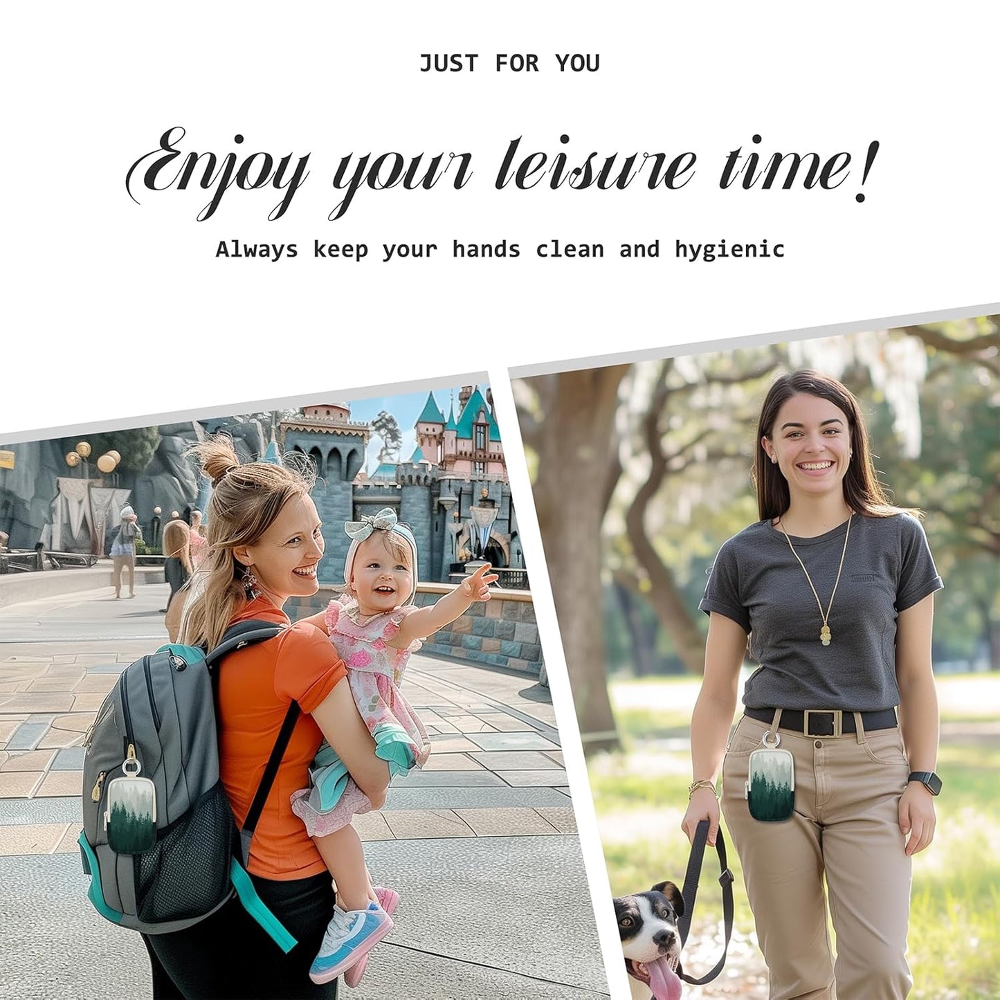 Forest Scene Hand Sanitizer Spray Case, Hand Sanitizer Holder Zippered Pouch, Cute Fashion Accessory with Snap Hook for Glow Mist and Power Mist 1FL OZ