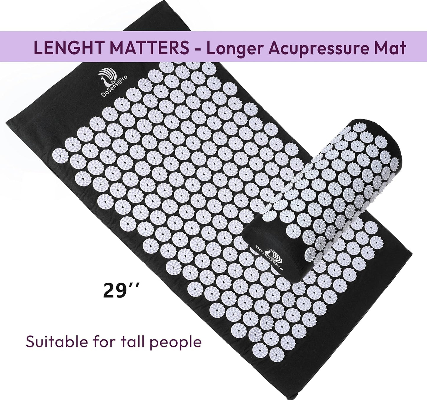 Acupressure Mat & Pillow Set - Acupressure Therapy for Back and Neck Pain Relief, Sciatica, and Pressure Point Aches Ideal Acupuncture Mat for Sleeping Aid & Recovery