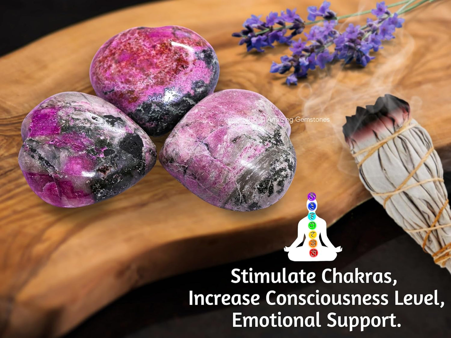 Amazing Gemstone Cobalt Calcite Crystal Heart Palm Stone - Pocket Massage Worry Stone for Natural Body Chakra Balancing, Reiki Healing and Crystal Grid