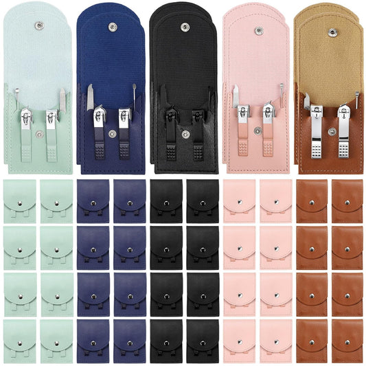 Geosar 50 Set Travel Manicure Kit Nail Clippers Pedicure Professional Nail Care Tools Stainless Steel Grooming Set with Portable Travel Case Gifts for Mother Father(Multi Colors)