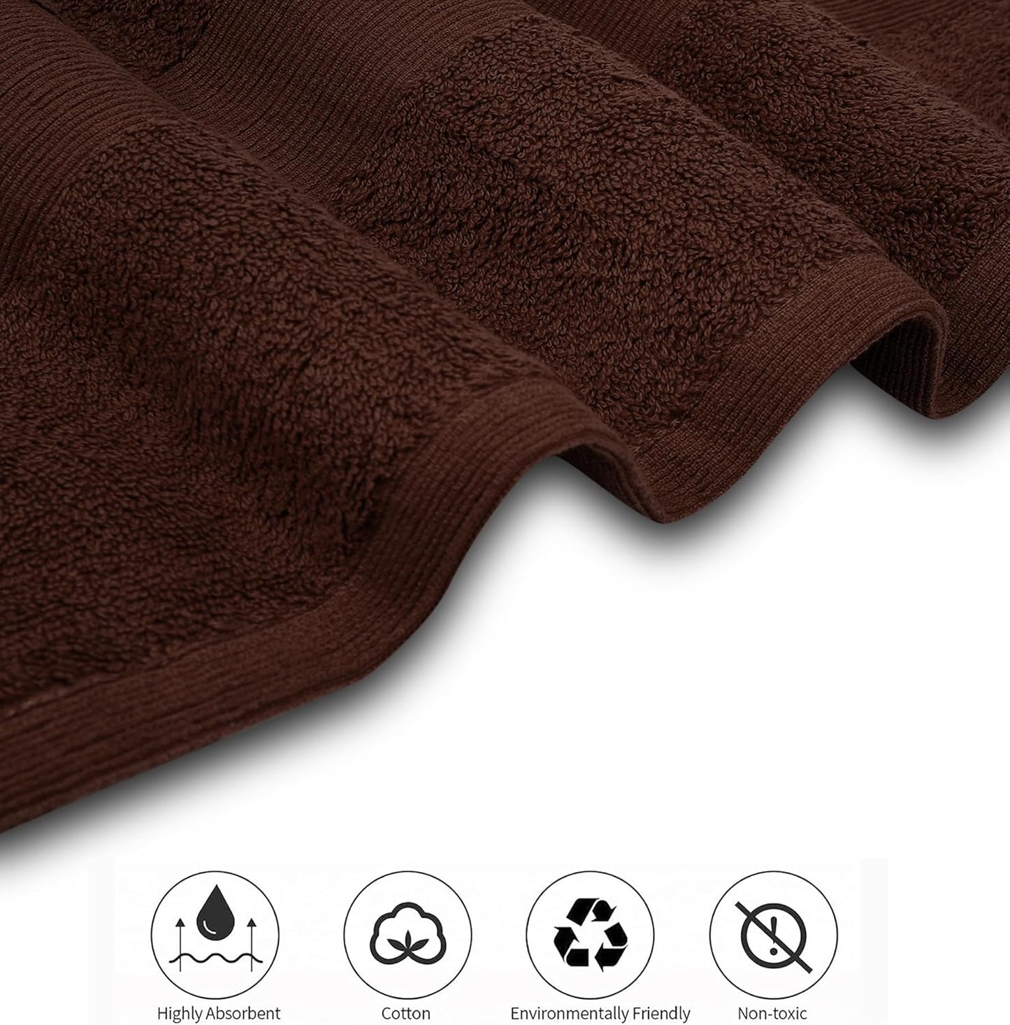 Softolle Luxury Bath Towels Set of 4 (27” x 54”) | Towels for Bathroom | Super Soft | Highly Absorbent Towels for Home, Spa, Gym (Brown)