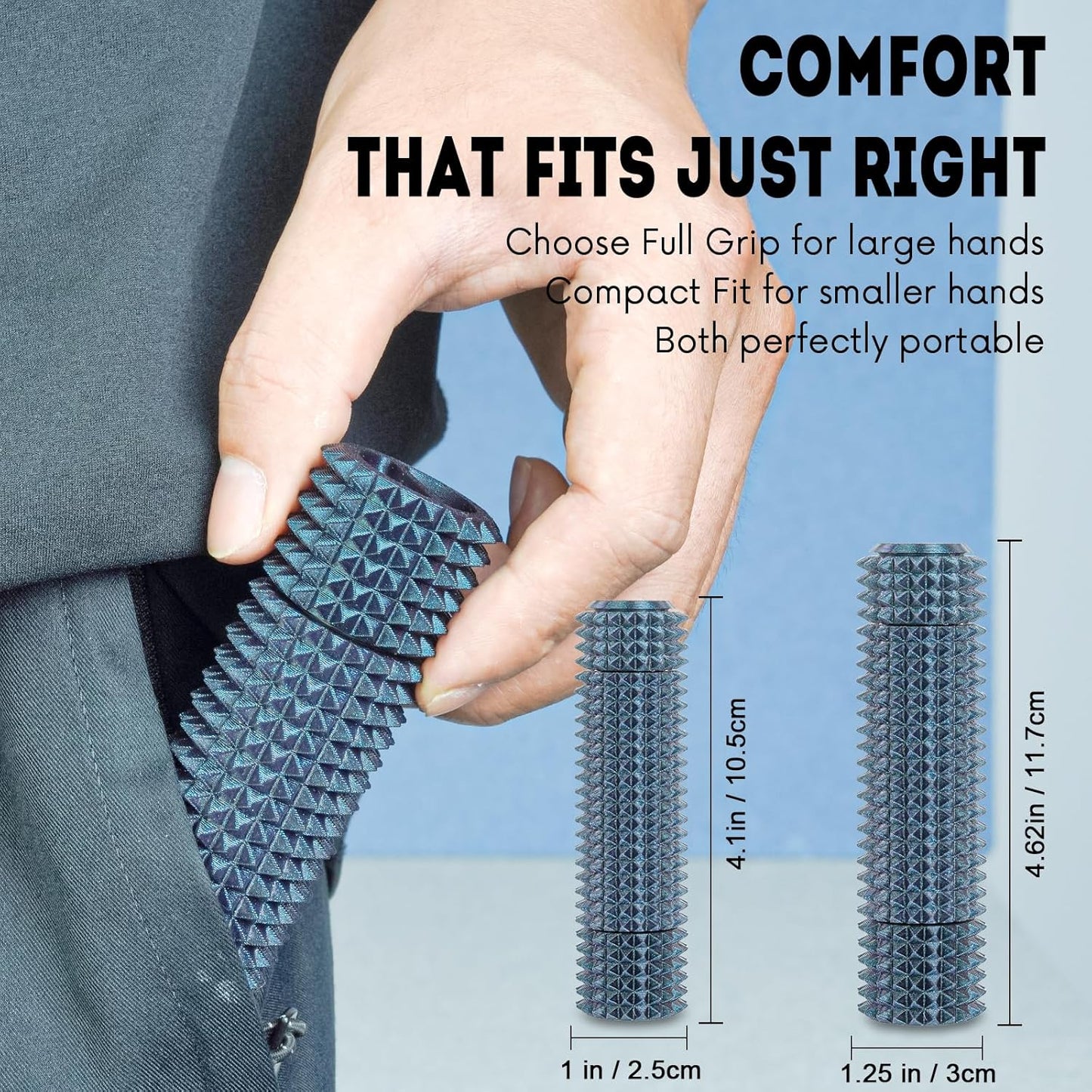 Fidget Roller Adults Teens Sensory Little Stim Gadget for Anxiety Relief Mild Ouchie,Desk Focus Tool Portable Hand Spinner Gifts Idea White Elephant Stocking Christmas(Shimmer Black,Full Grip)