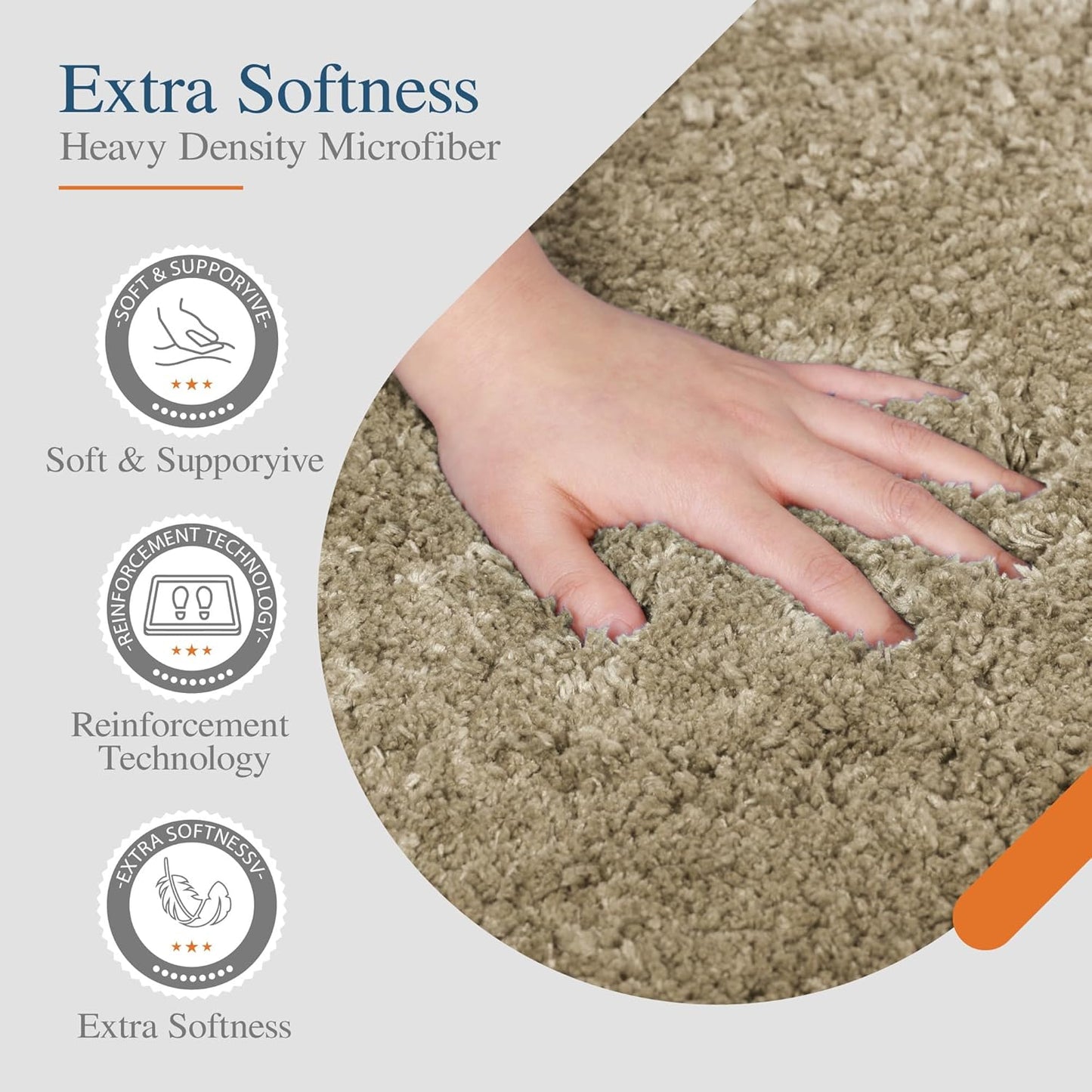 Walensee Large Bathroom Rug (24 x 40, Sand) - Extra Soft, Absorbent Shaggy Mat, Machine Washable, Non Slip, Luxury Floor Mat