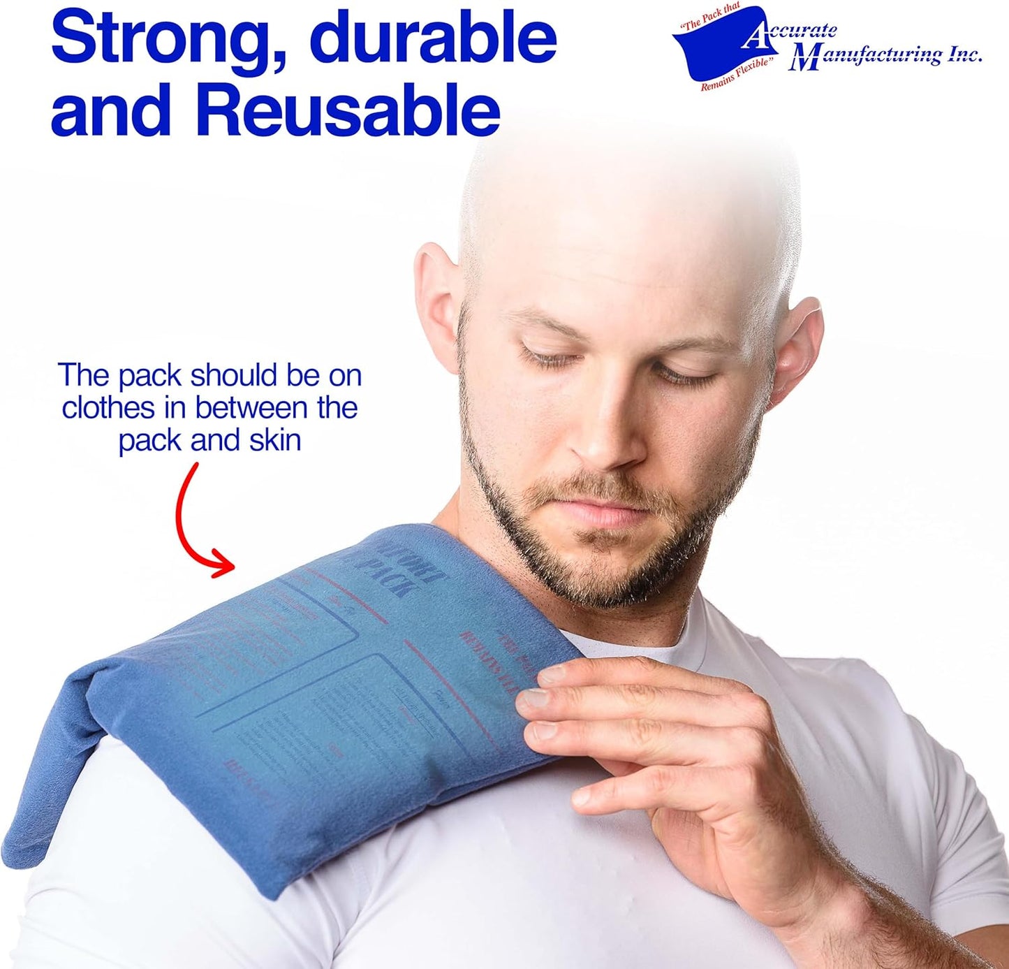 Flexible Reusable Gel Packs for Neck, Wrist, Arm, Back and Shoulder Pain Relief - Versatile Hot or Cold Gel Packs for Injuries, Sore Muscles or Toothache Pain Relief, Blue, 9" x 12", 2 Pack