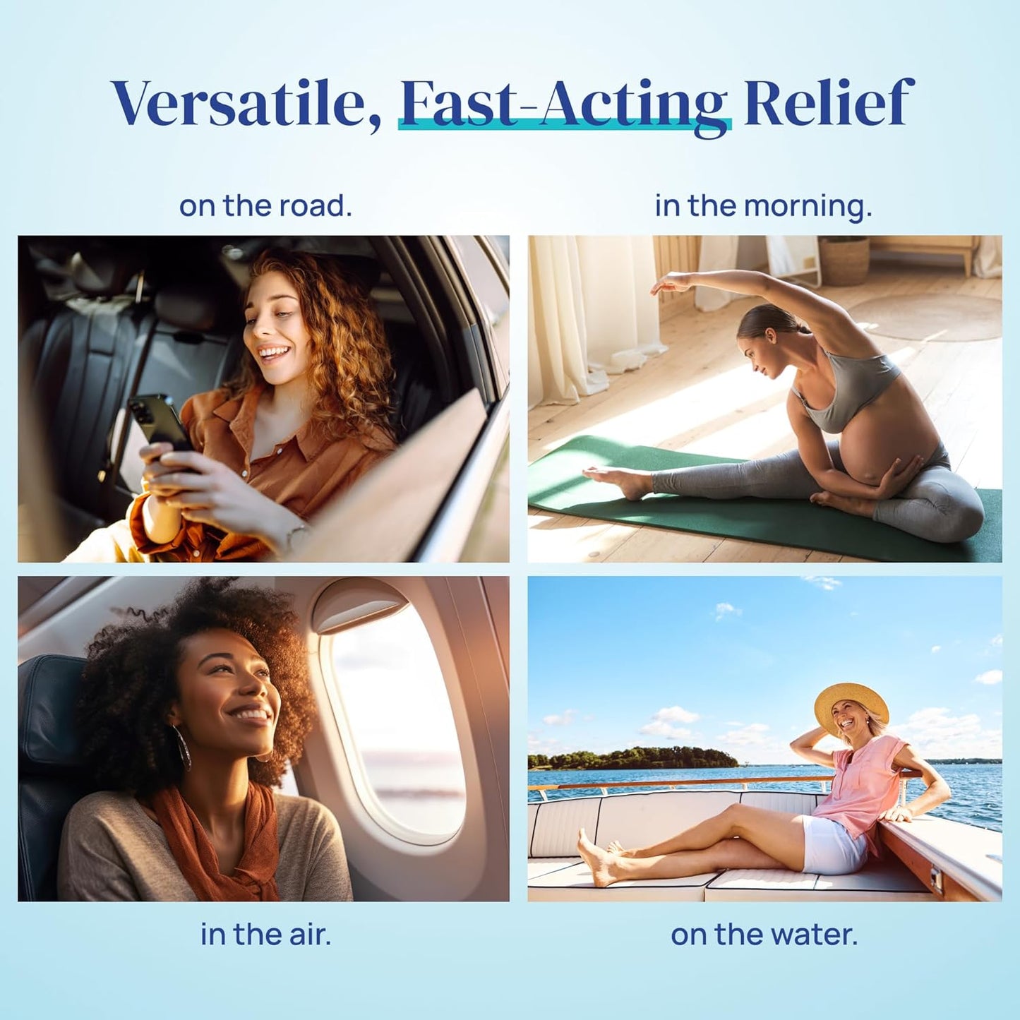 Nausea Relief Inhaler - Take Control of Motion Sickness, Morning Sickness, Medication, Stress - Fast, Natural, Drug-Free, Non-Drowsy & Portable Travel Essential - Pack of 4 Inhalers