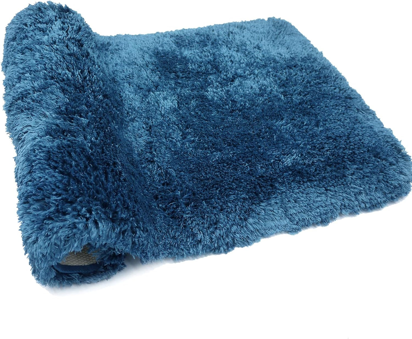 FIFU Bathroom Runner Rug 24" W x 48" L, Bath Mats for Bathroom, Bedroom & Kitchen, Non-Slip Rubber Latex Backing, Comfort & Soft Shower Bathmat & Carpet for Sink, Home & Hallways, Peacock Blue