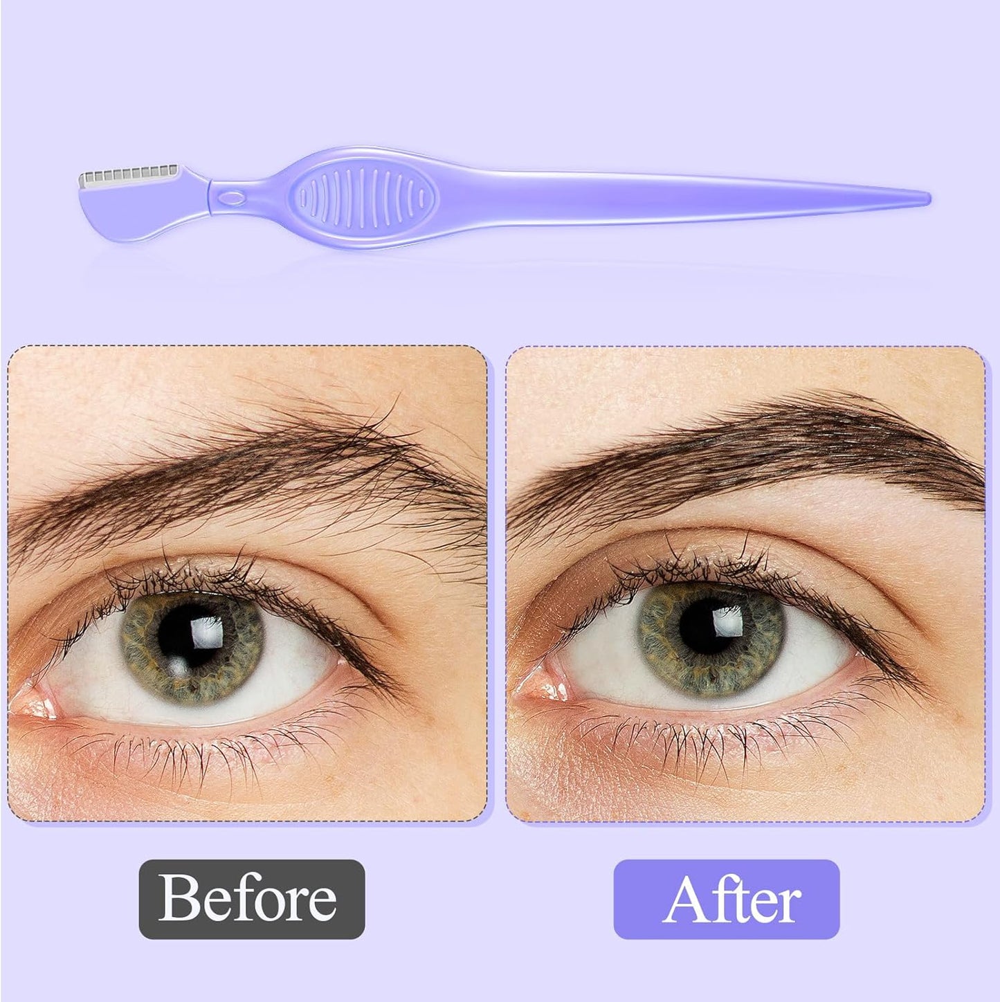 Mudder 21 Pcs Eyebrow Razor Eyebrow Shaver Facial Razor Multipurpose Face Trimmers with Precision Cover for Women Makeup Care Tools(Purple)