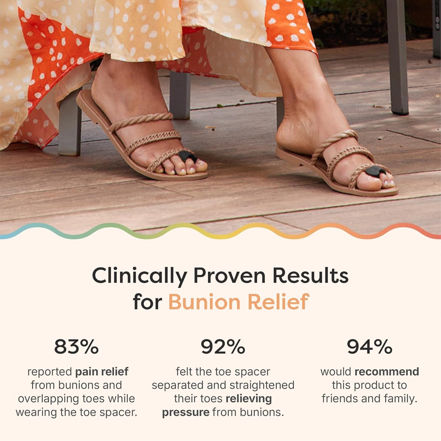 ZenToes Gel Toe Separators for Overlapping Toes, Bunions, Big Toe Alignment, Corrector and Spacer - 4 Pack (Black)