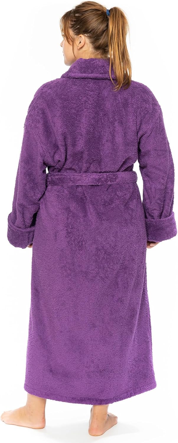 Classic Turkish Towels CTT Premium 100% Turkish Cotton Terry Cloth Bath Robe for Women & Men, Soft & Plush Long Unisex Robe