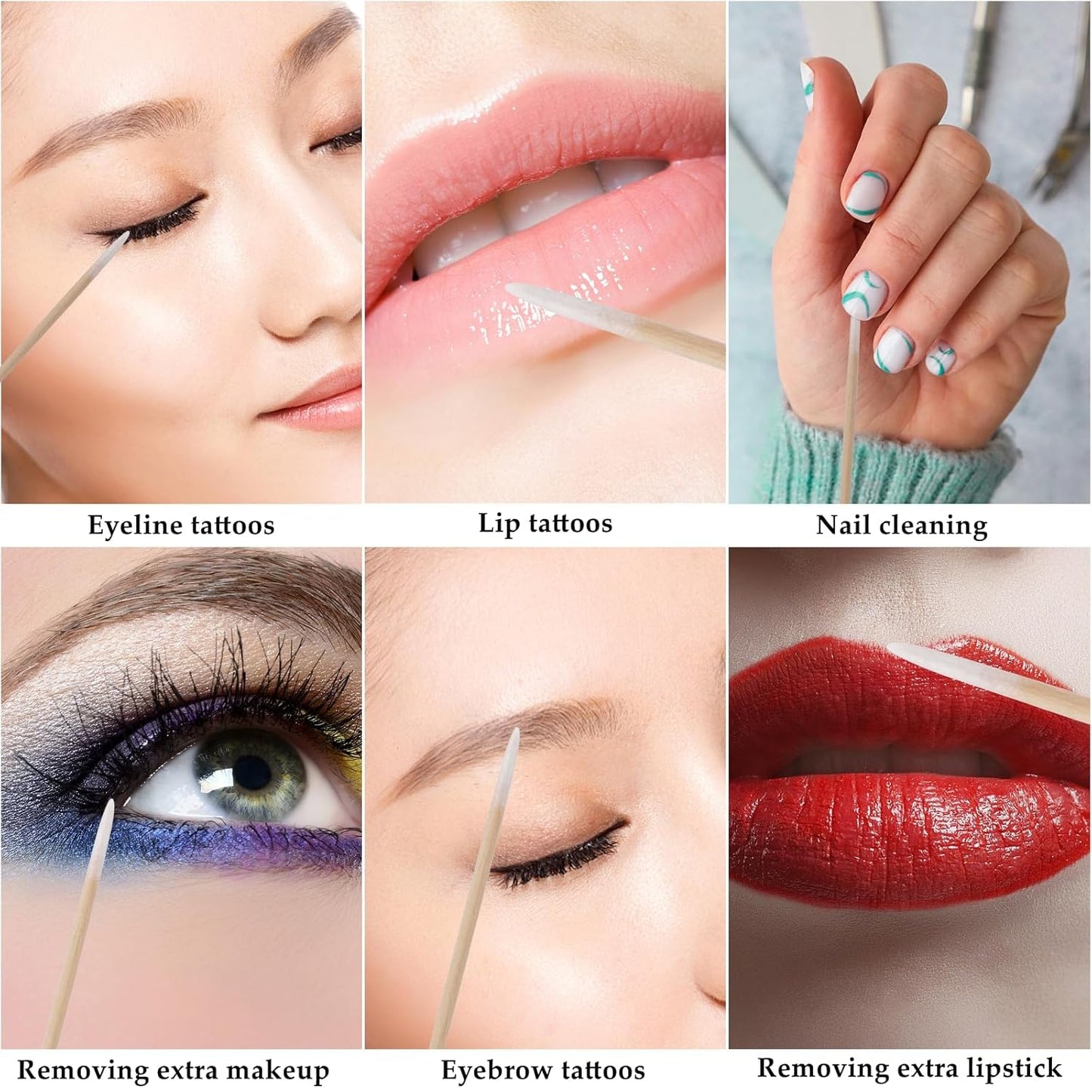 1200 Count Precision Tip Cotton Swab, Pointed Tip Cotton Swabs with Wood Sticks, Microblading Cotton Swabs Micro Swabs Cotton Tipped Applicators - 4 Inch