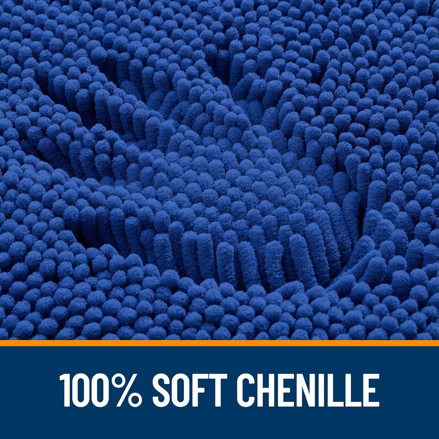 OLANLY Toilet Rugs U-Shaped 24x20, Extra Soft Absorbent Chenille Contour Bathroom Rugs for Toilet, Dry Quickly, Machine Washable, Non-Slip Bath Mat, Royal Blue