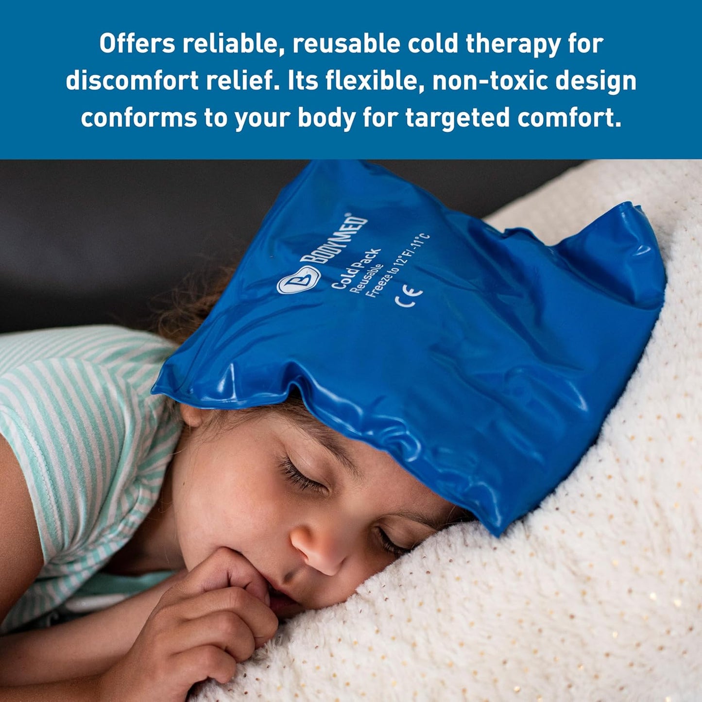 BodyMed Reusable Vinyl Ice Pack for Knee, Arm, Elbow, Shoulder, Back - Professional Grade Cold Therapy for Injuries, Aches, Swelling, Bruises, Sprains - 12 in. x 7 in. (Half)