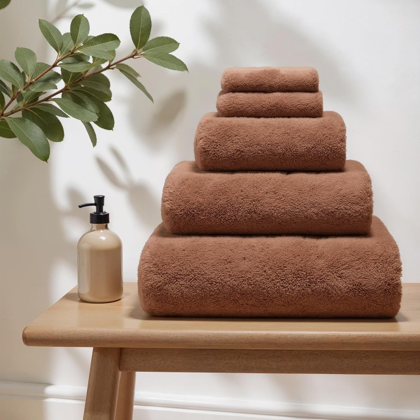 Italic Ultraplush 100% Australian Cotton Hand Towels - Set of 2 Luxury Hand Towels, Ultra Soft and Highly Absorbent 800GSM for Bathroom,Shower, Hotel, and Spa (Clay)