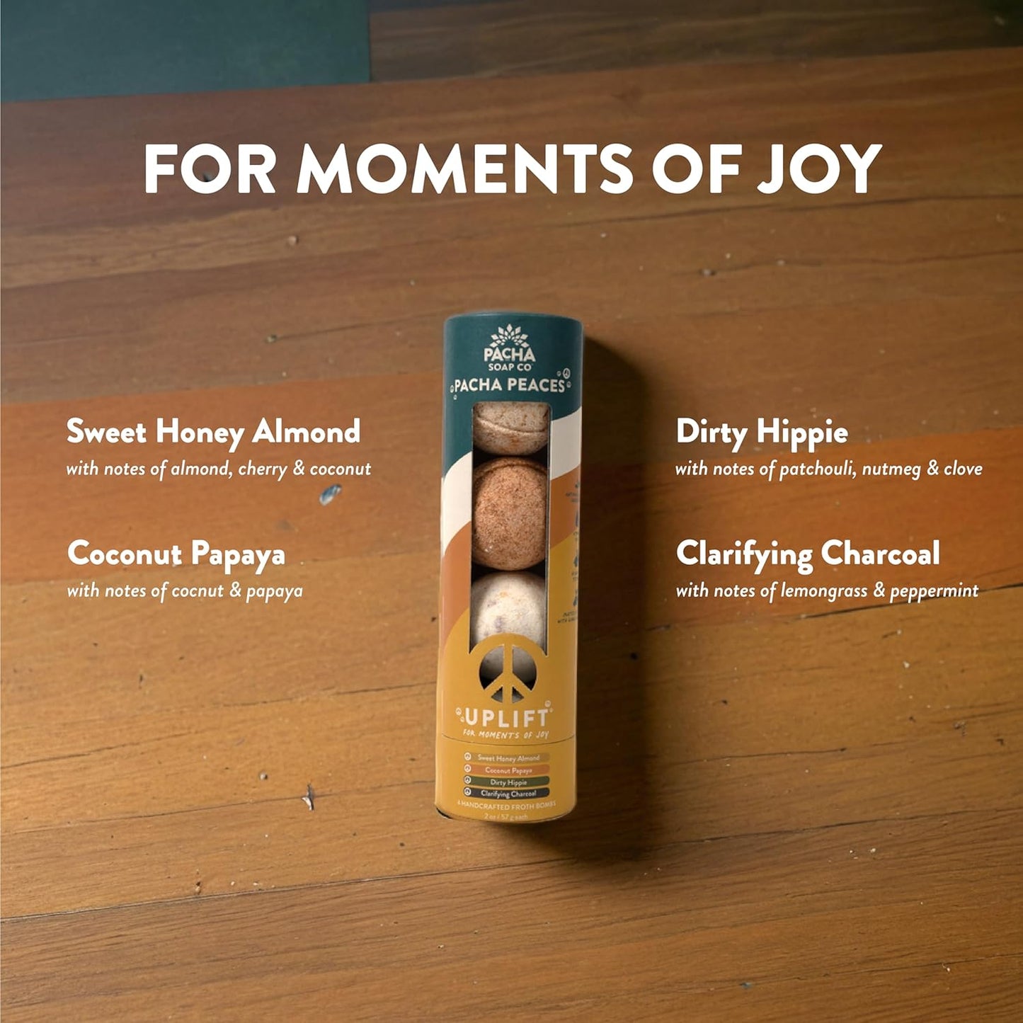 Pacha SOAP Froth Bath Bombs, Nourishing, Moisturizing, Pacha Peaces Variety, Naturally Derived & Handcrafted in The USA (2-Pack, 8 Pieces)