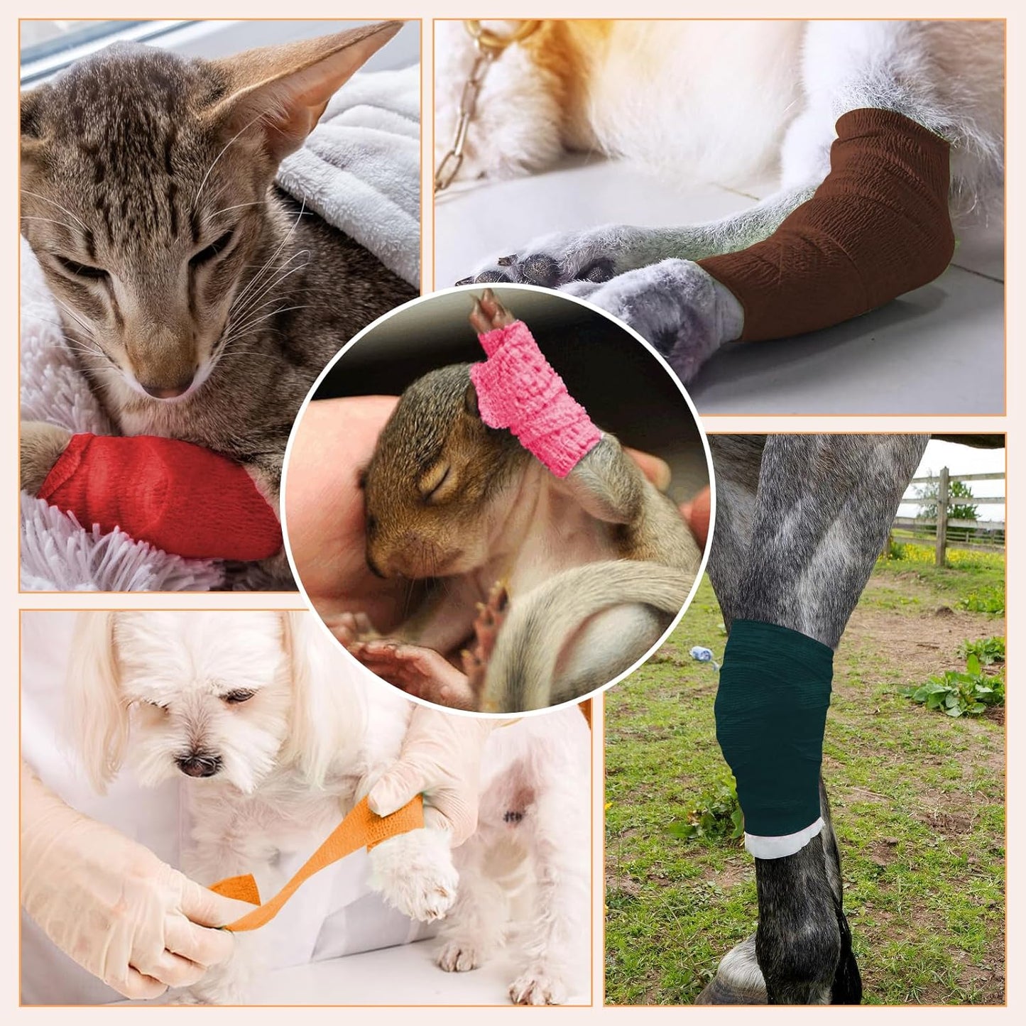 1"/2"/3" Self Adhesive Bandage Wraps, 18 Pack Colorful Self Adherent Cohesive Bandages Wrap for Wounds, Vet Wrap, Ankle Tape, Tattoo Tape Wrap, Medical Tape, Color Athletic Tape