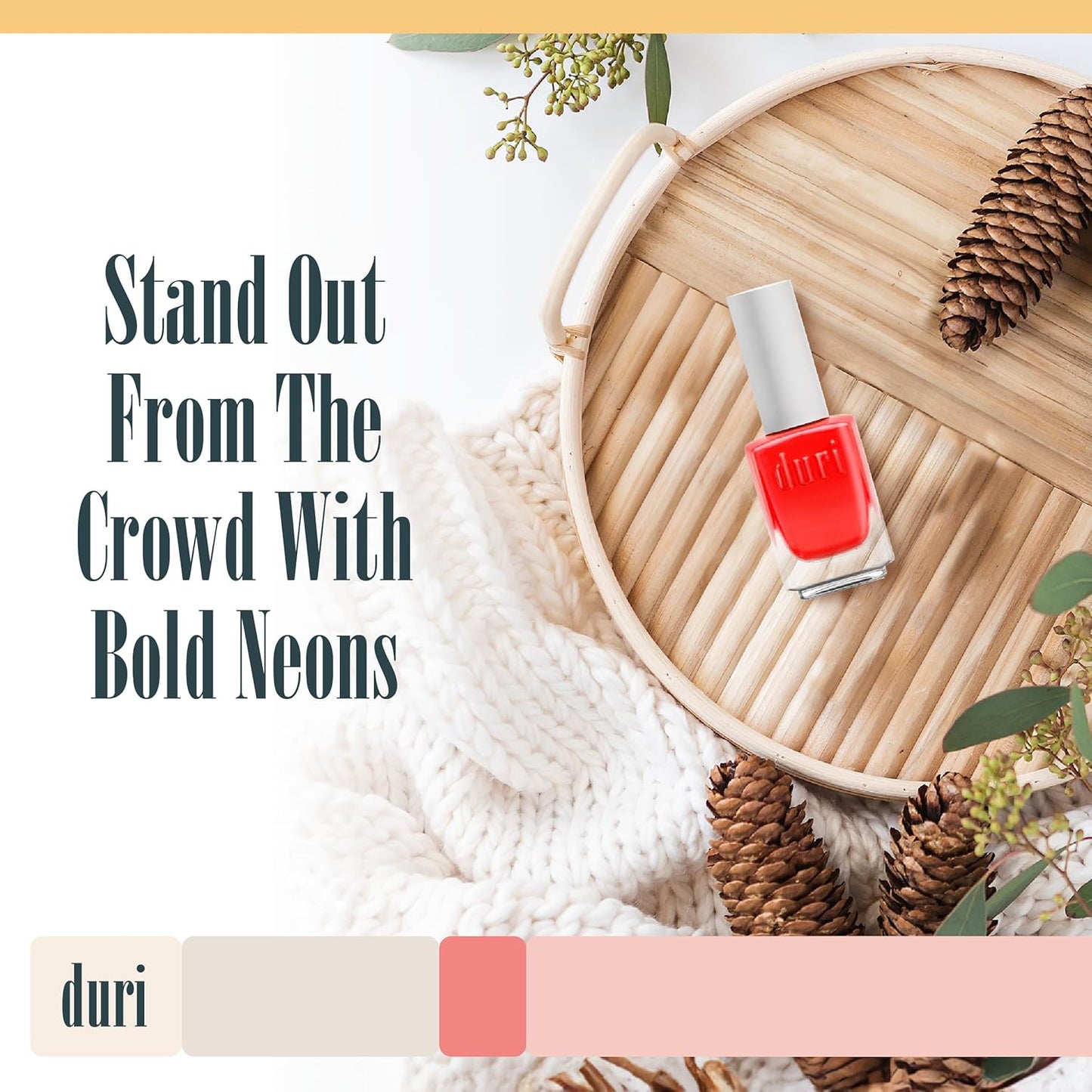 duri 645N Windy City Roar Nail Polish, Neon Orange Color, Matte Finish, 0.45 Fl Oz