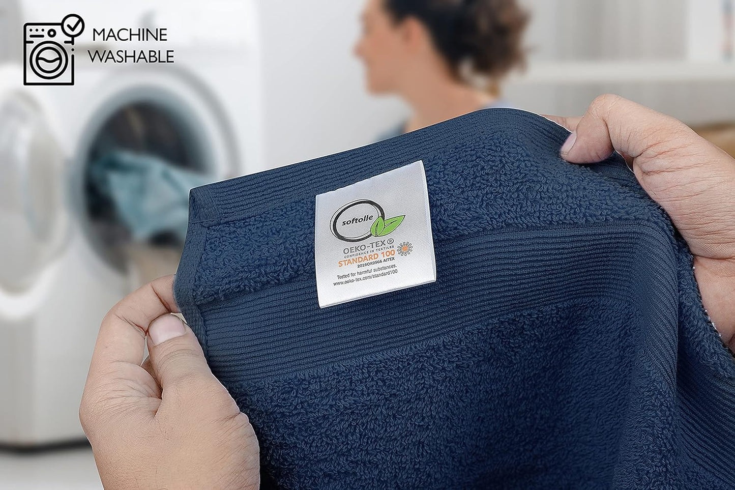 Premium Wash Cloths Pack of 12 (13" x 13") 100% Ring Spun Cotton | Luxury Washcloths | Ultra Soft Face Towels | Highly Absorbent Wash Cloths for face (Navy Blue)