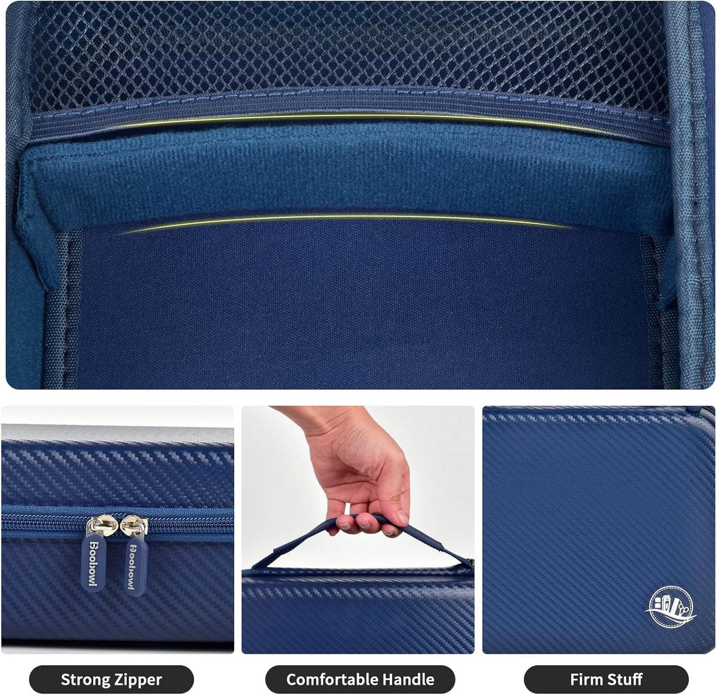 Boobowl Barber Accessories Bag for Clippers and Supplies, Mens Hair Trimmers Box, Portable Clipper Storage Holder for Hair Cutting, Guard Grooming Kit and Barbers Supplies (Bag Only)- Dark Blue