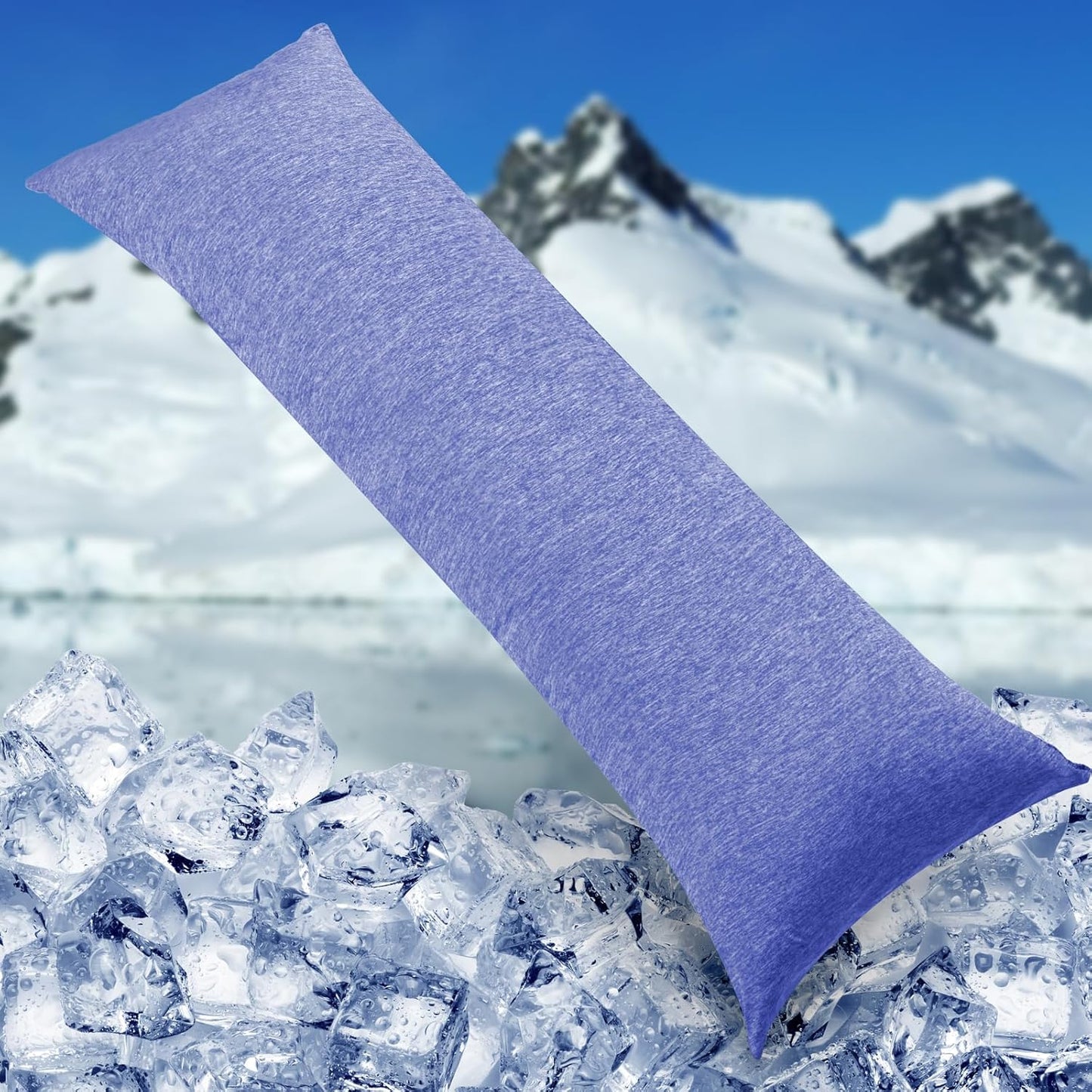 HOMFINE Cooling Pillowcases Body Size - Double Side Q-Max 0.439 Cooling Fiber for Pillow Protector, Breathable Cold Pillow Cover for Hot Sleeper Night Sweat, Zipper, 2 Pack (20"x54", Dark Blue)