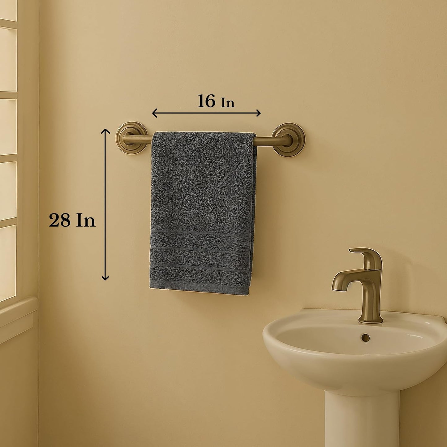 Casa Platino 100% Mercerized Cotton Hand Towels for Bathroom (16"x28") - Spa & Hotel Quality - Ring Spun - Quick Dry, Soft & Absorbent Bath Hand Towel Set of 4 - Pet Friendly, Pre Shrunk - Cool Grey
