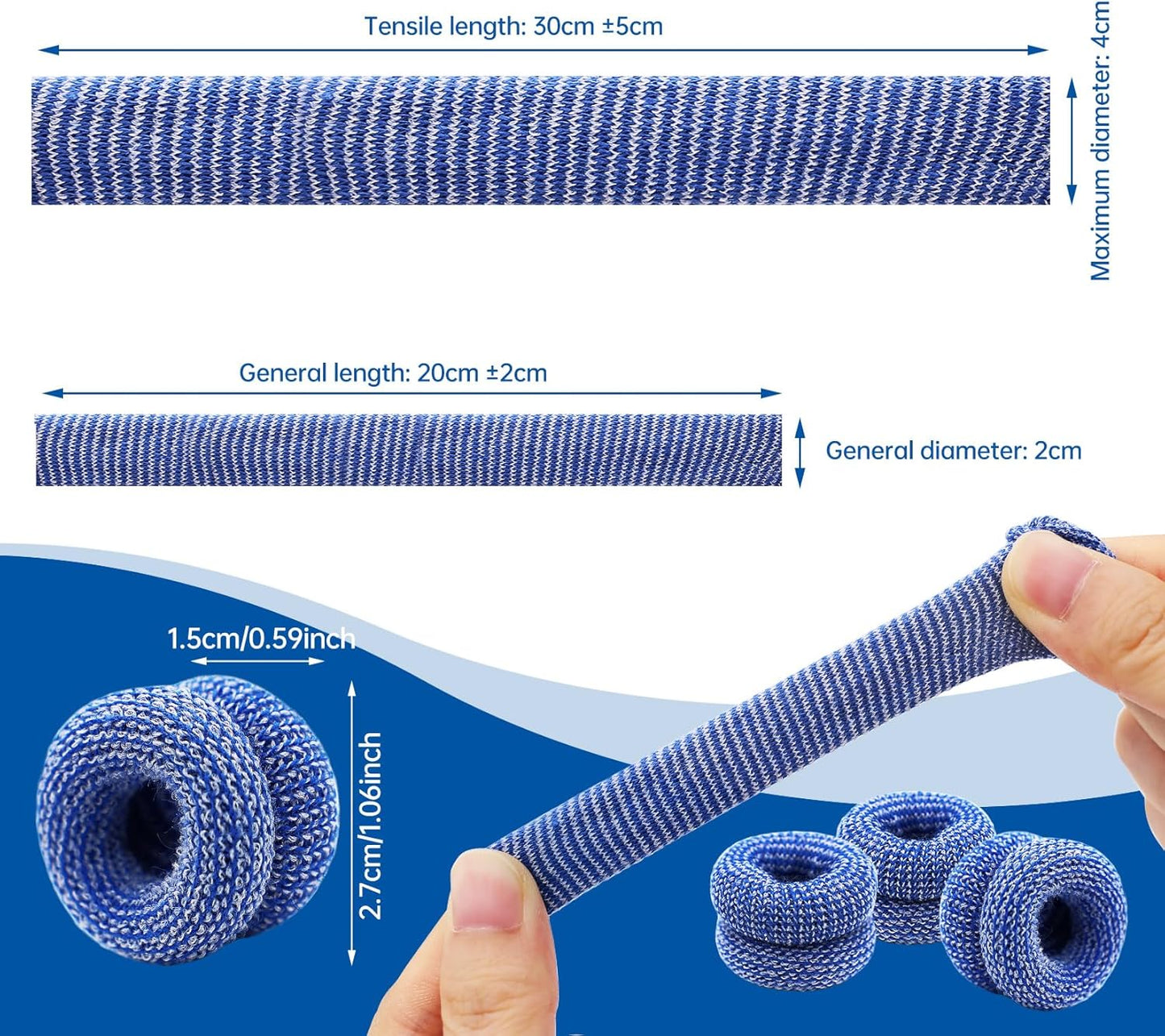 Dimora Finger Cots, Pack of 60 (Medium Size) Finger Protectors, Breathable Bandages for Wound Care, Stretchy Sleeves for Gardening, Fitness and Cargo Handling, Blue