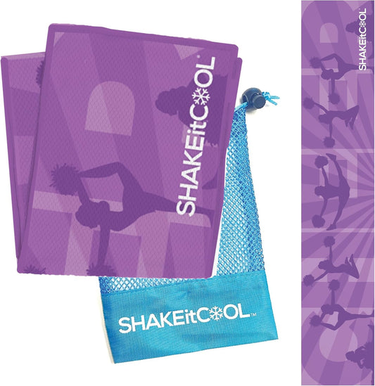 SHAKEitCOOL Original Cooling Towel – Be Cool in Style - Heat Relief, Soft, Lightweight, Sun Protection, Easy Clean - Perfect for Biking, Hiking, Running, Yoga, Golf, Gym, Baseball - Cheer