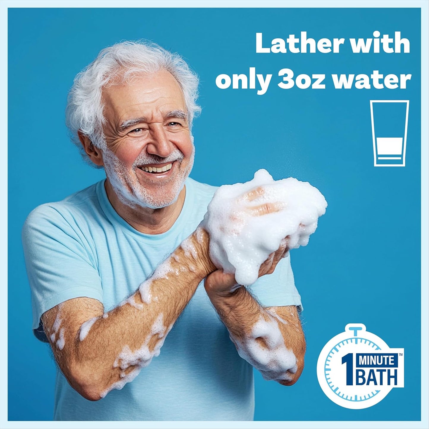 Scrubzz Disposable No Rinse Bathing Wipes for Sensitive Skin - All-in-1 Single Use Shower Wipes, Simply Dampen, Lather, and Dry Without Shampoo or Rinsing (Sensitive Skin, 2-Pack)