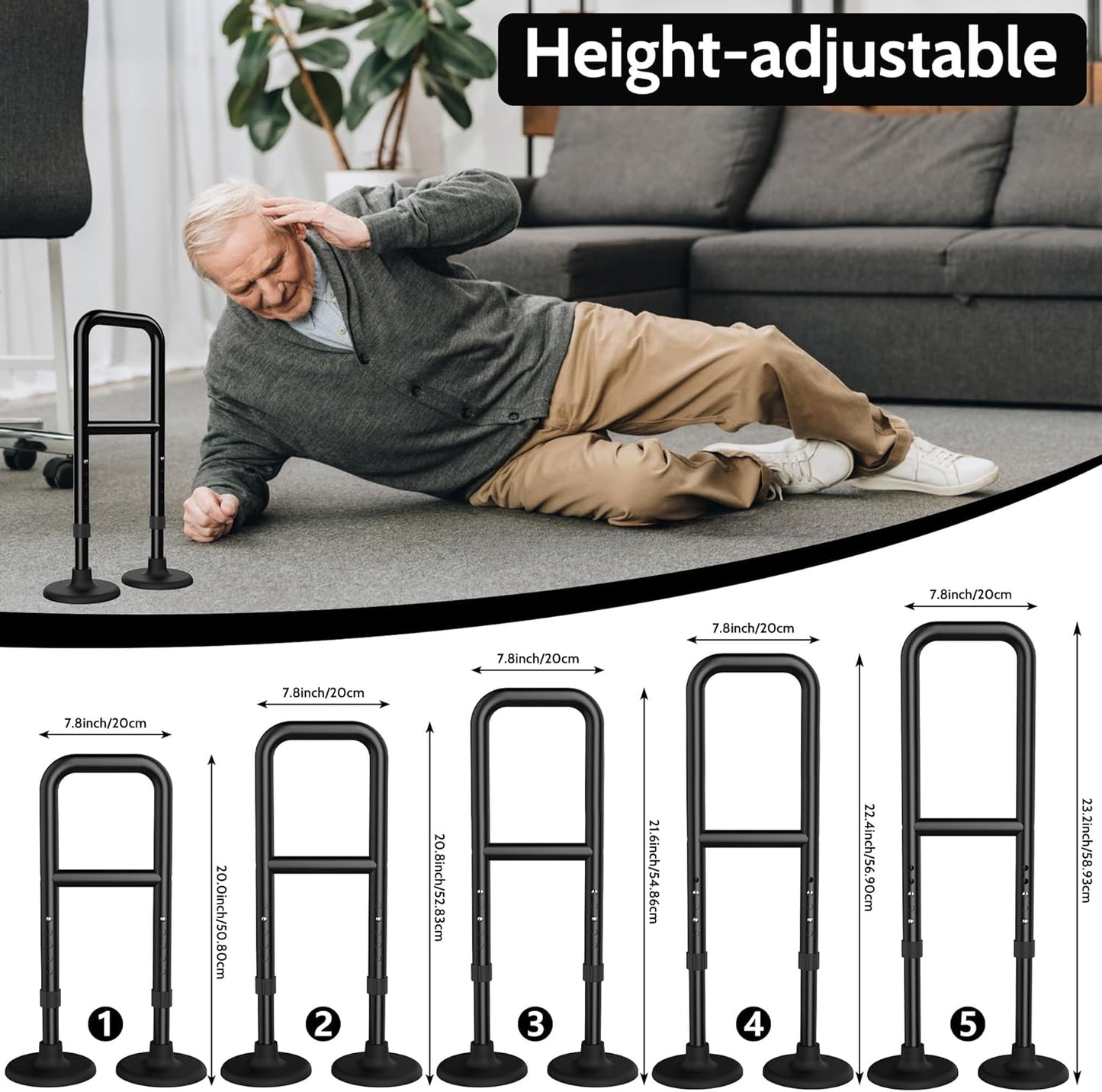 Standing Aid from Floor, Portable Standing Up Assistance for Seniors, Sturdy, Stable, Adjustable Tool - Help a Person Stand