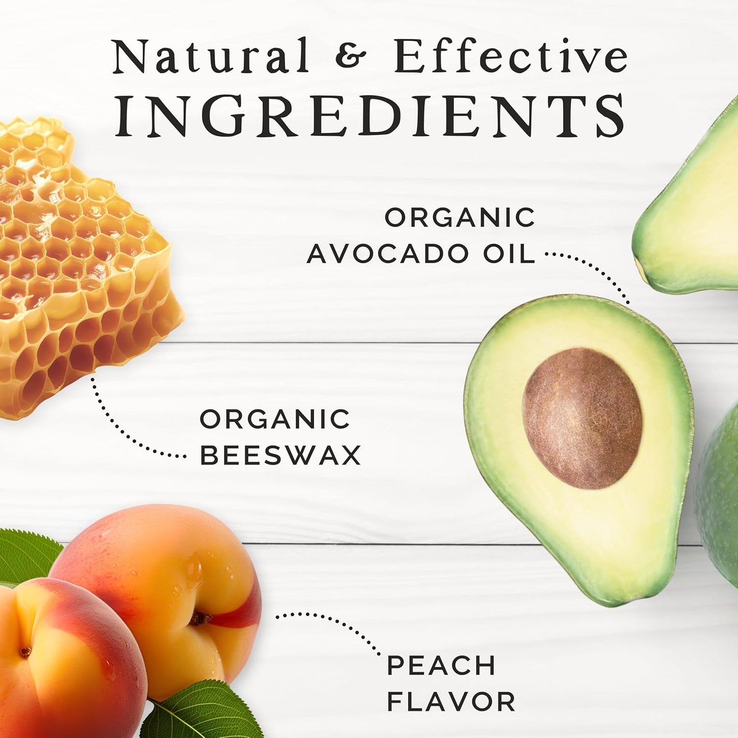 Natural Lip Balm - Organic & Natural Ingredients - Beeswax Based Moisturizing Lip Care Chapstick for Chapped Lips - Great Gift Idea - Farm & Bee - 0.15oz (Pack of 4 - Peach)