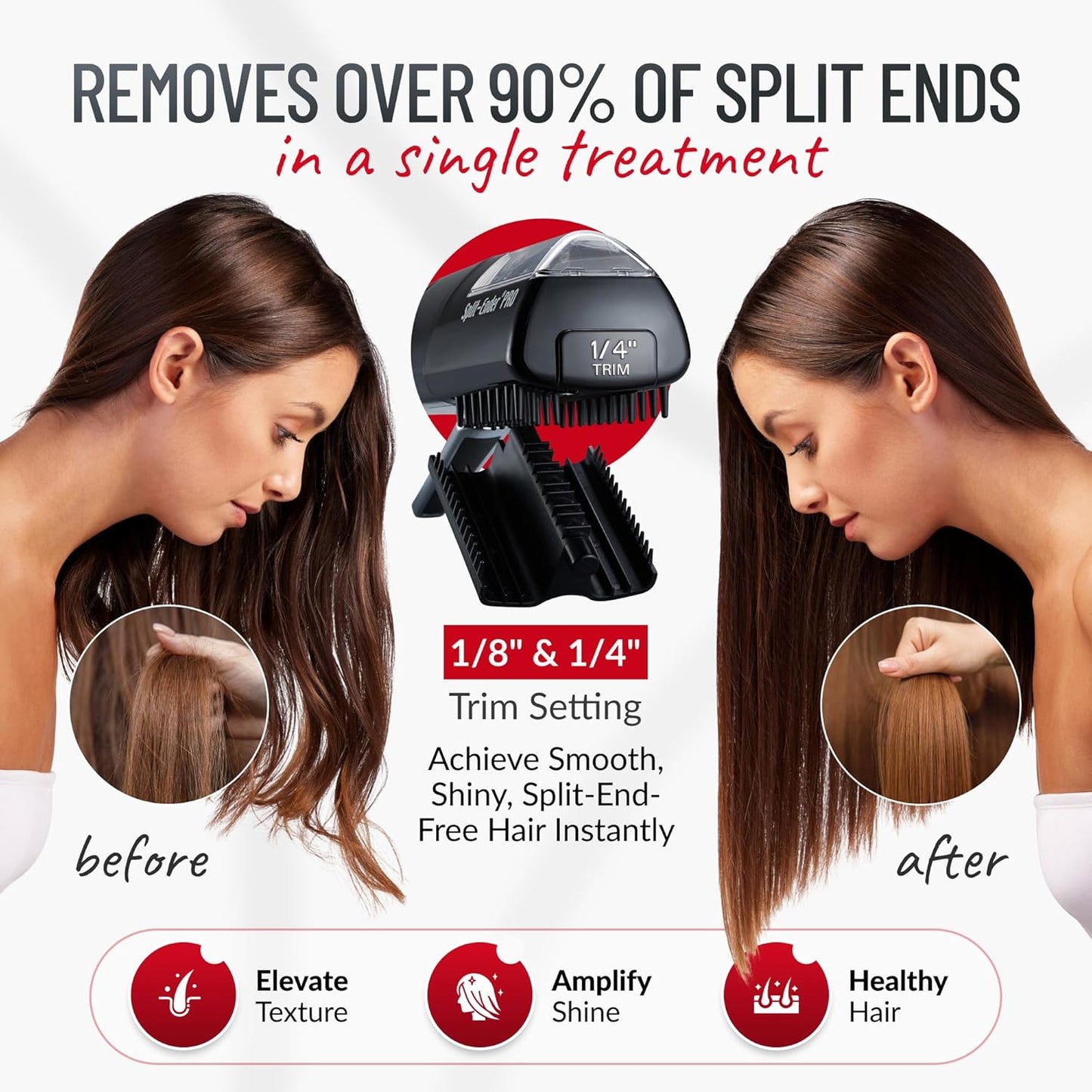 Split Ender PRO - Professional Hair Trimmer with Charging Station, Automatic Split End Remover for Frizzy, Dry, Damaged, Colored, Broken, Curly, Straight or Bleached Hair Types, Hair Styling Tool
