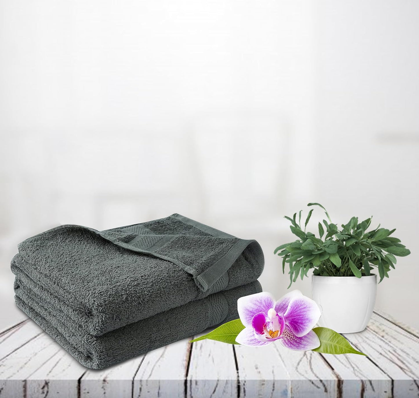 8 Piece Towel Set – 100% Cotton, Luxury & Soft Bath Towels, Highly Absorbent, Quick Dry, Plush & Fluffy, Hotel Quality, Large & Durable (2 Large Towels, 2 Hand Towels, 4 Washcloth)