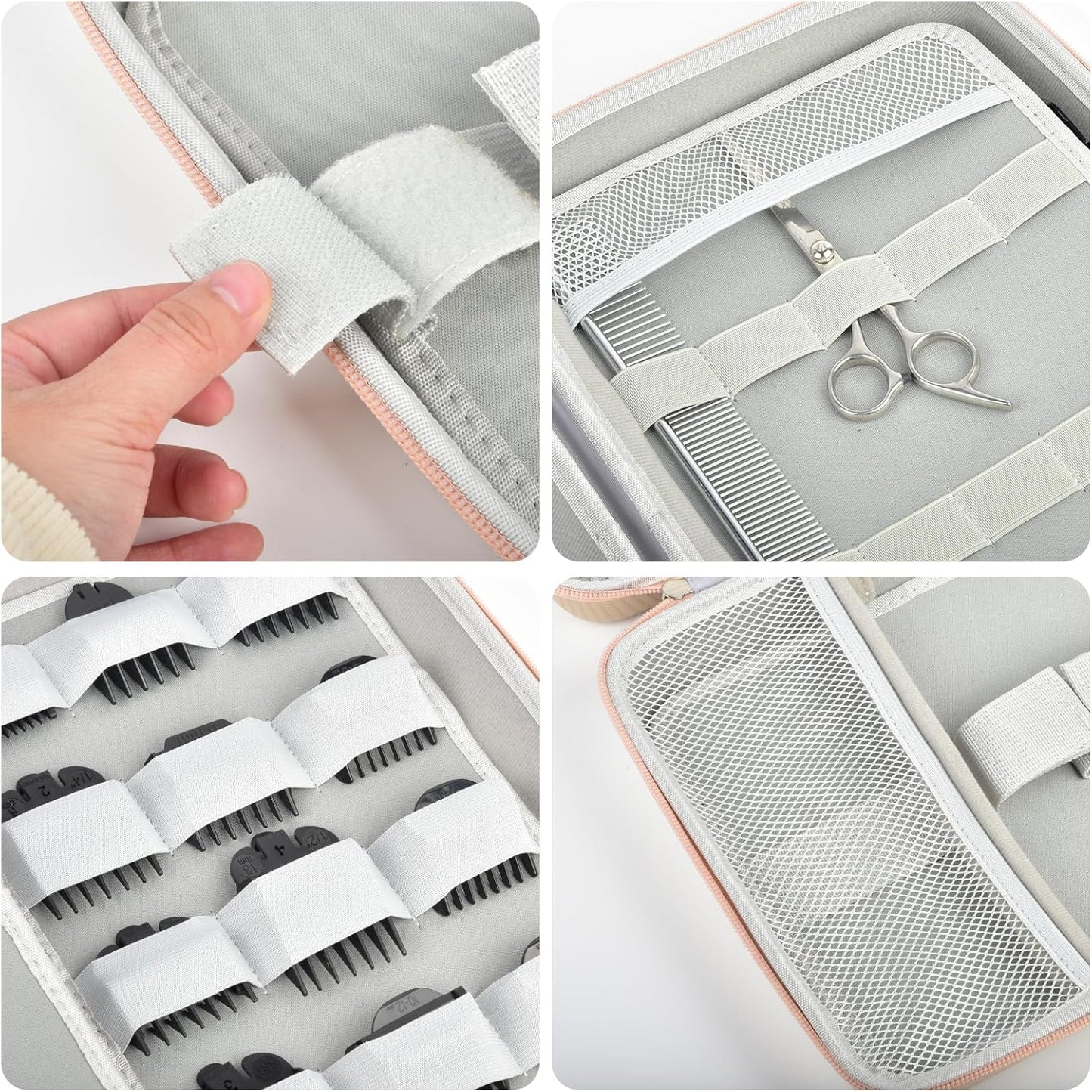 Boobowl Hard Travel Case for Hair Clippers, Hair Cutting Barber Supplies Organizer Bag, Trimmer Storage Holder for Ufree/for Wahl/for Andis Men Razor Guard Grooming Kits -Gold