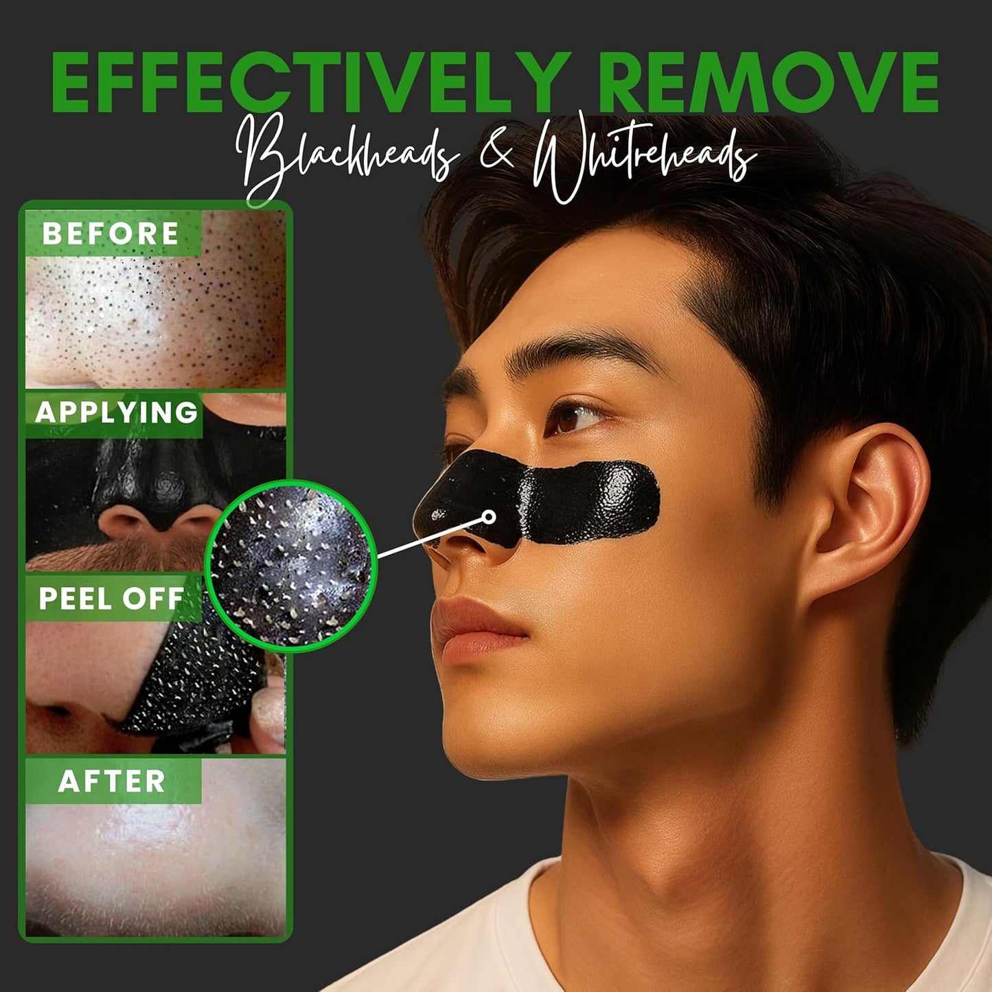Blackhead Remover Mask :Charcoal Peel Off Face Mask Kit for Pores Deep Cleansing and Purifying – Facial and Nose Mask for All Skin Types with Tools