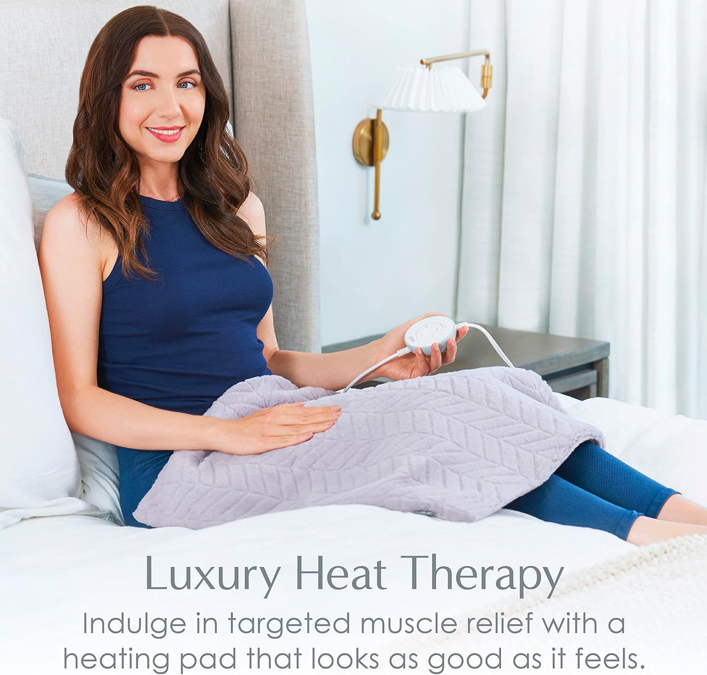 Pure Enrichment PureRadiance Ultra-Wide Heating Pad - 6 Heat Settings, Soft Faux Fur, 20" x 24", Machine Washable