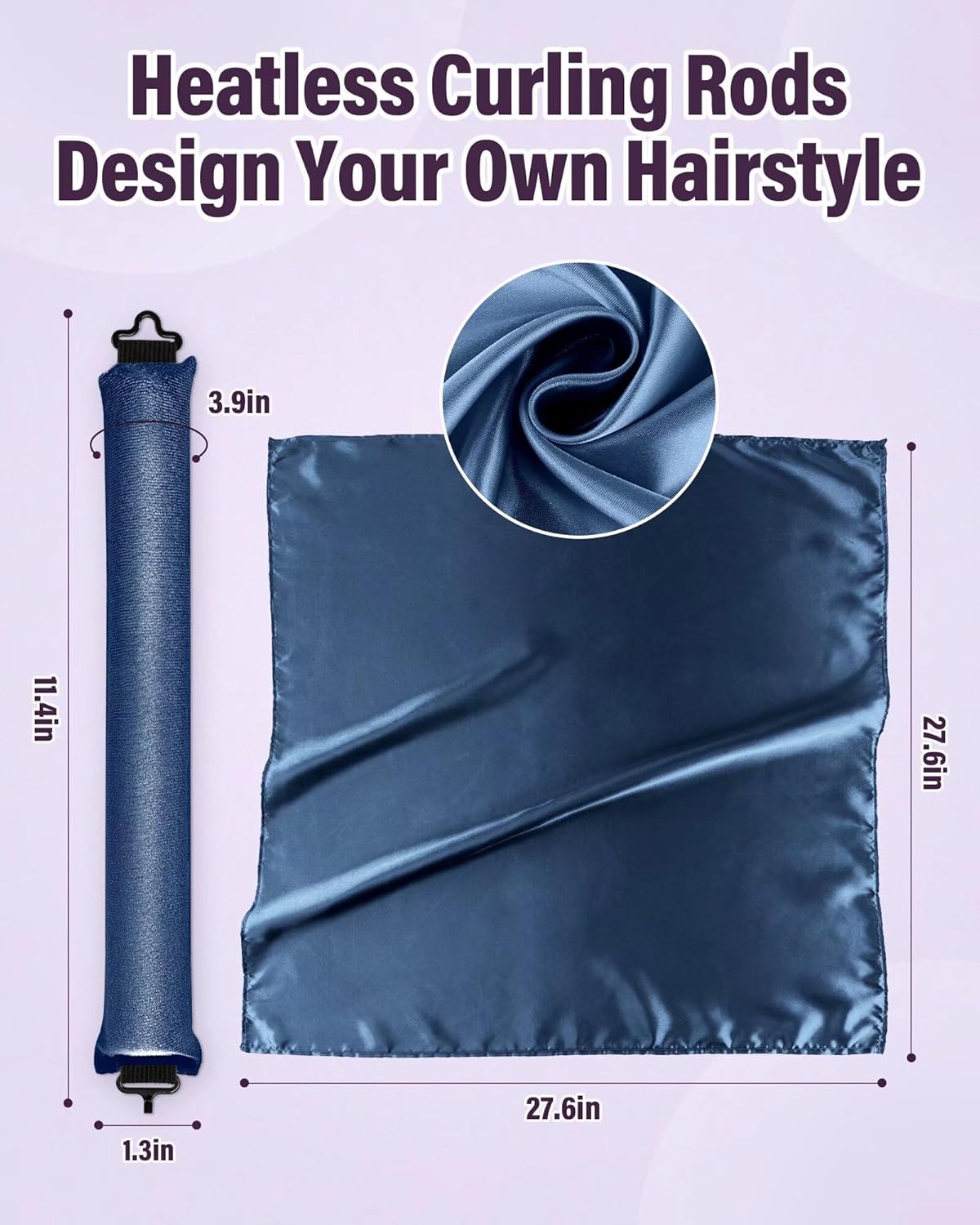 Heatless Hair Curler Overnight Curls-3 Pcs No Heat Curling Blowout Rod to Sleep In,Hair Rollers with Satin Scarf