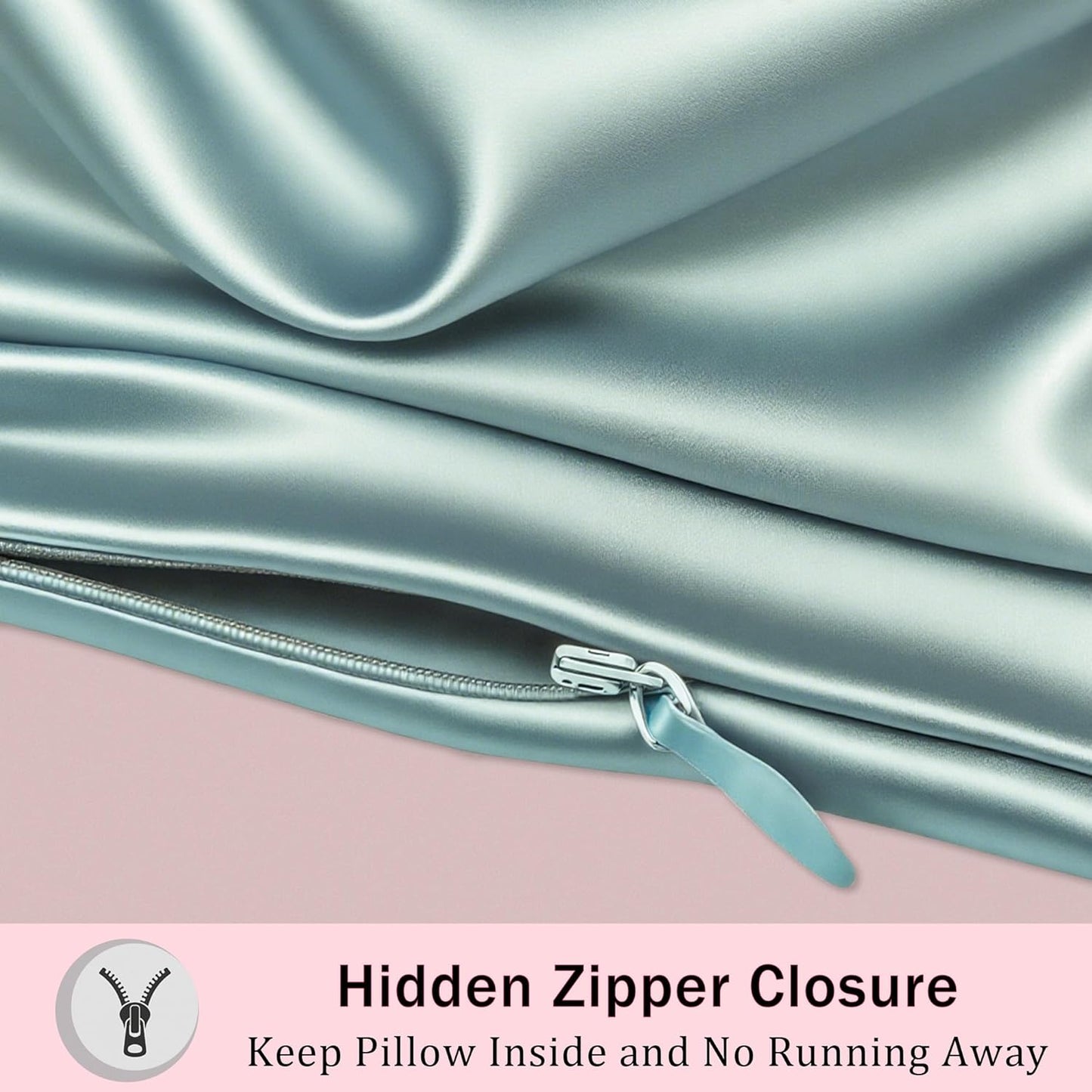 Mulberry Silk King Size Pillow Cases Set of 2, Ultra Smooth Soft Breathable Cooling Pillow Cases for Hot Sleepers, Silk Satin Pillowcases 2 Pack with Zipper for Hair and Skin, Gifts for Women