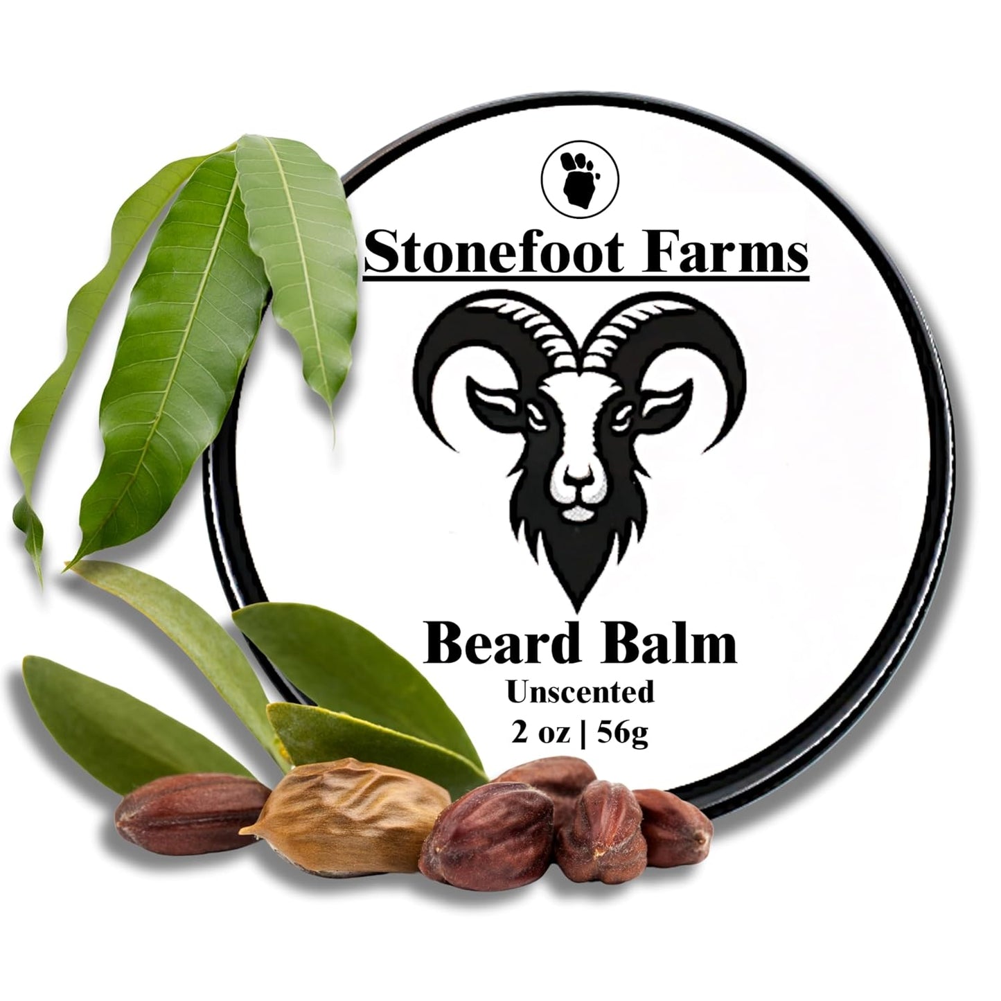 Beard Balm - Unscented - Beard Wax with Natural Oils & Butters - Leave in Conditioner and Beard Straightener for Men - Softens & Nourishes Beard and Mustache, Reduces Frizz, Shapes Beard - Made in USA