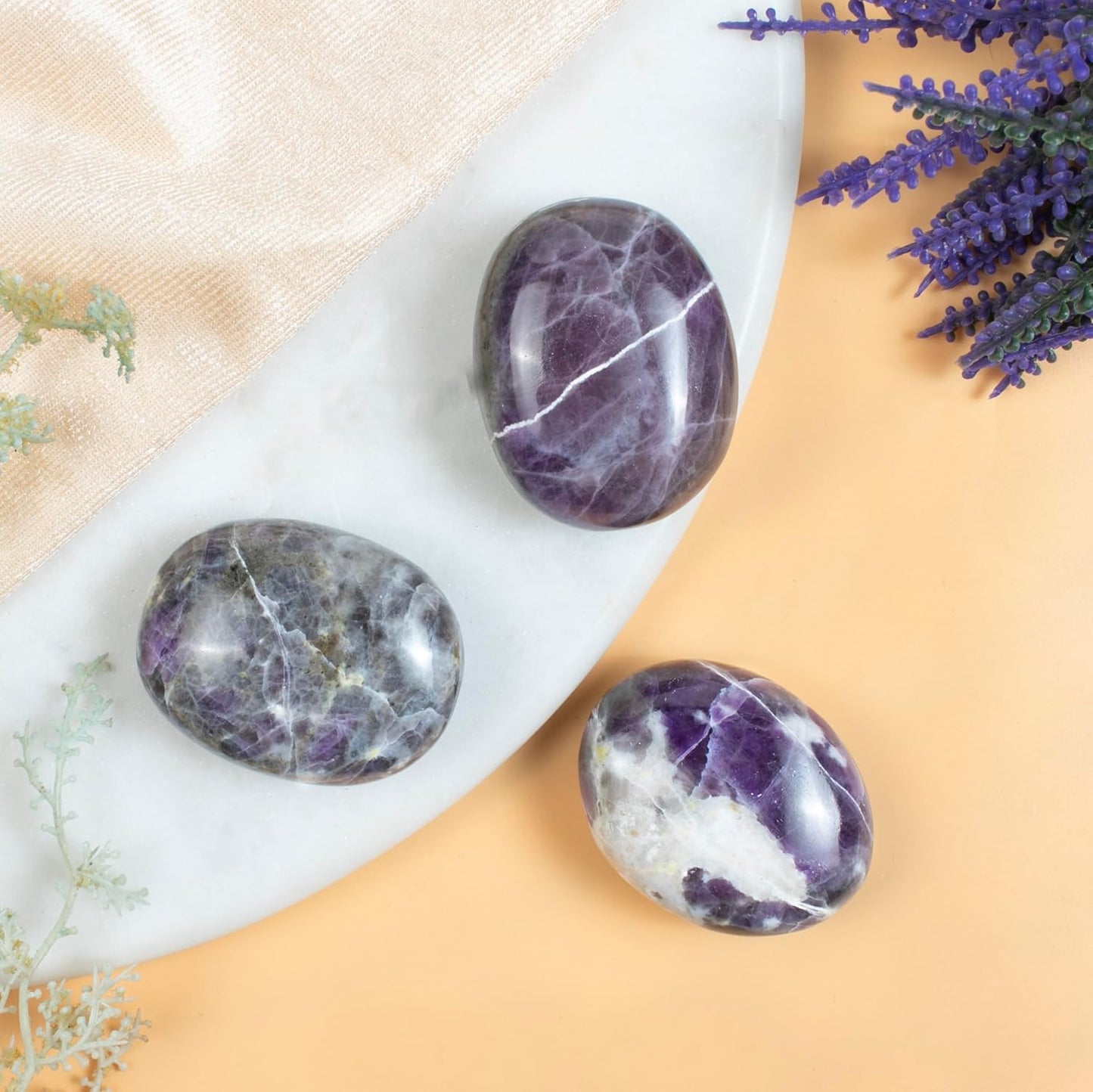 Crocon 50mm Morado opal Large Palm Stone 900+ Carats Pocket Worry Stones for Natural Chakra Balancing Reiki Healing Stones and Crystal Healing Spa Energy Crystals gifts for women