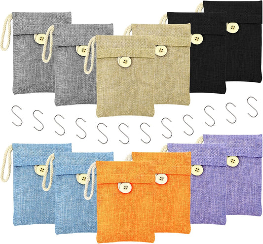 Bamboo Charcoal Bags Odor Absorber 12 Pack×100g Bamboo Charcoal Air Purifying Bags, for Car Air Fresheners, Odor Eliminator for Home，Shoe Deodorizer - Colorful-Activated Charcoal Odor Absorbers