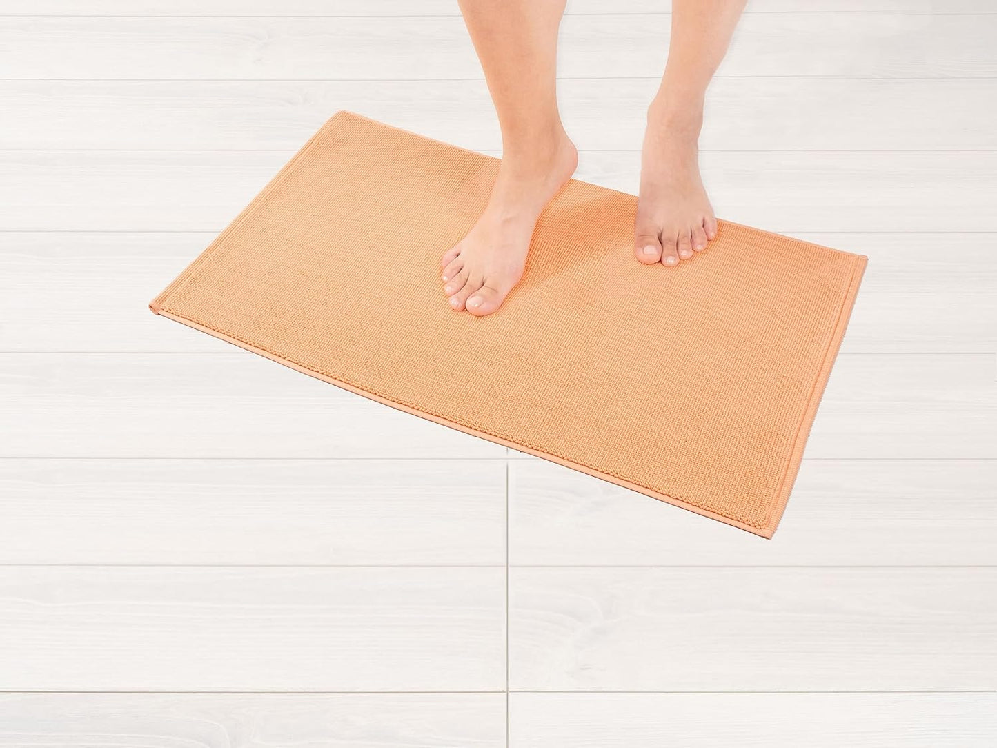 American Soft Linen Bath Rug, 17 in 24 in 100% Cotton Bath Mats Rugs for Bathroom, Slip Reducer Washable Shaggy Form Area Rugs, Malibu Bath Rug