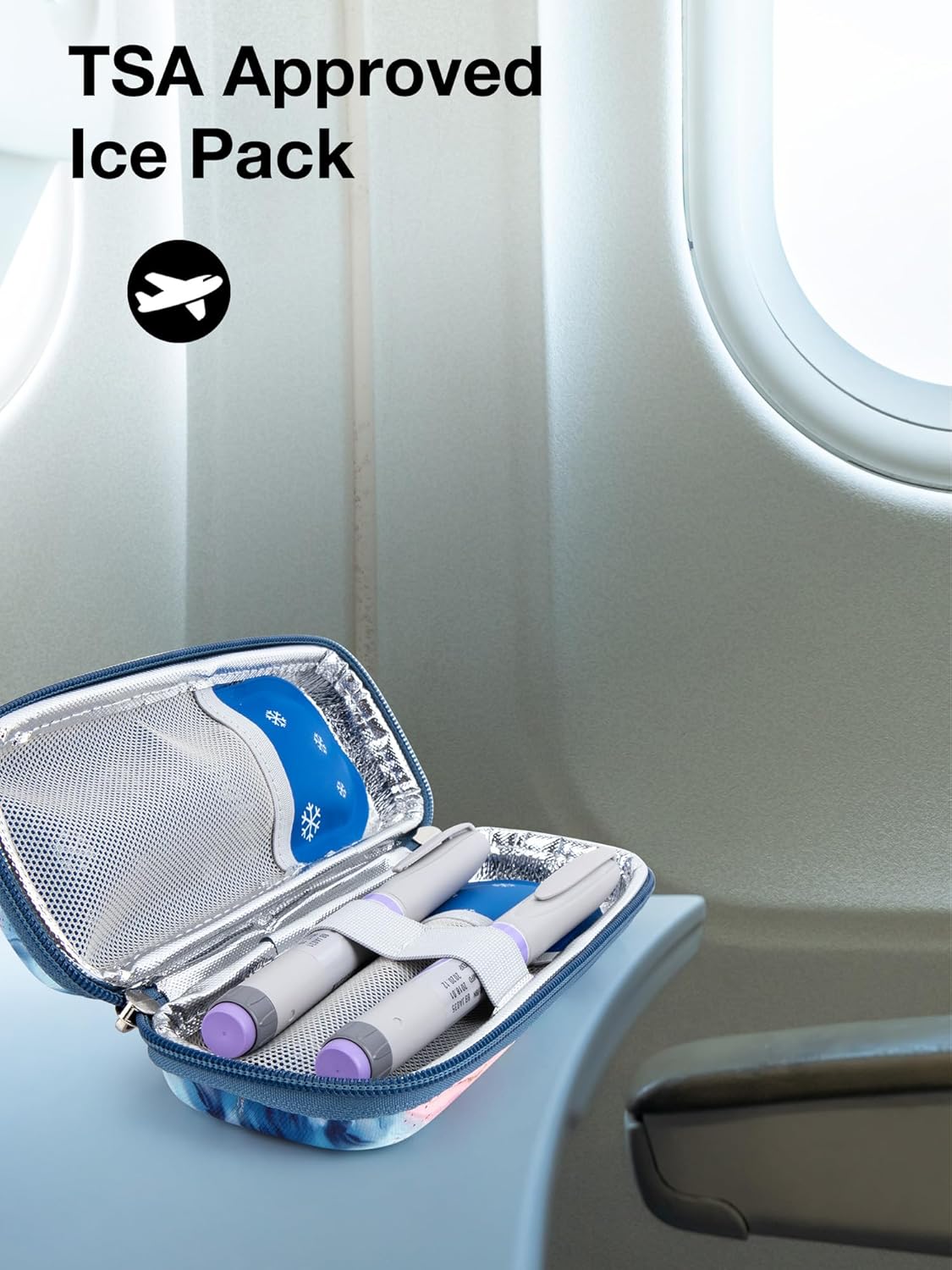 Leng Ke TSA Approved Ice Packs 4 pcs, Upgraded Reusable Ice Packs for Insulin Cooler Travel Case