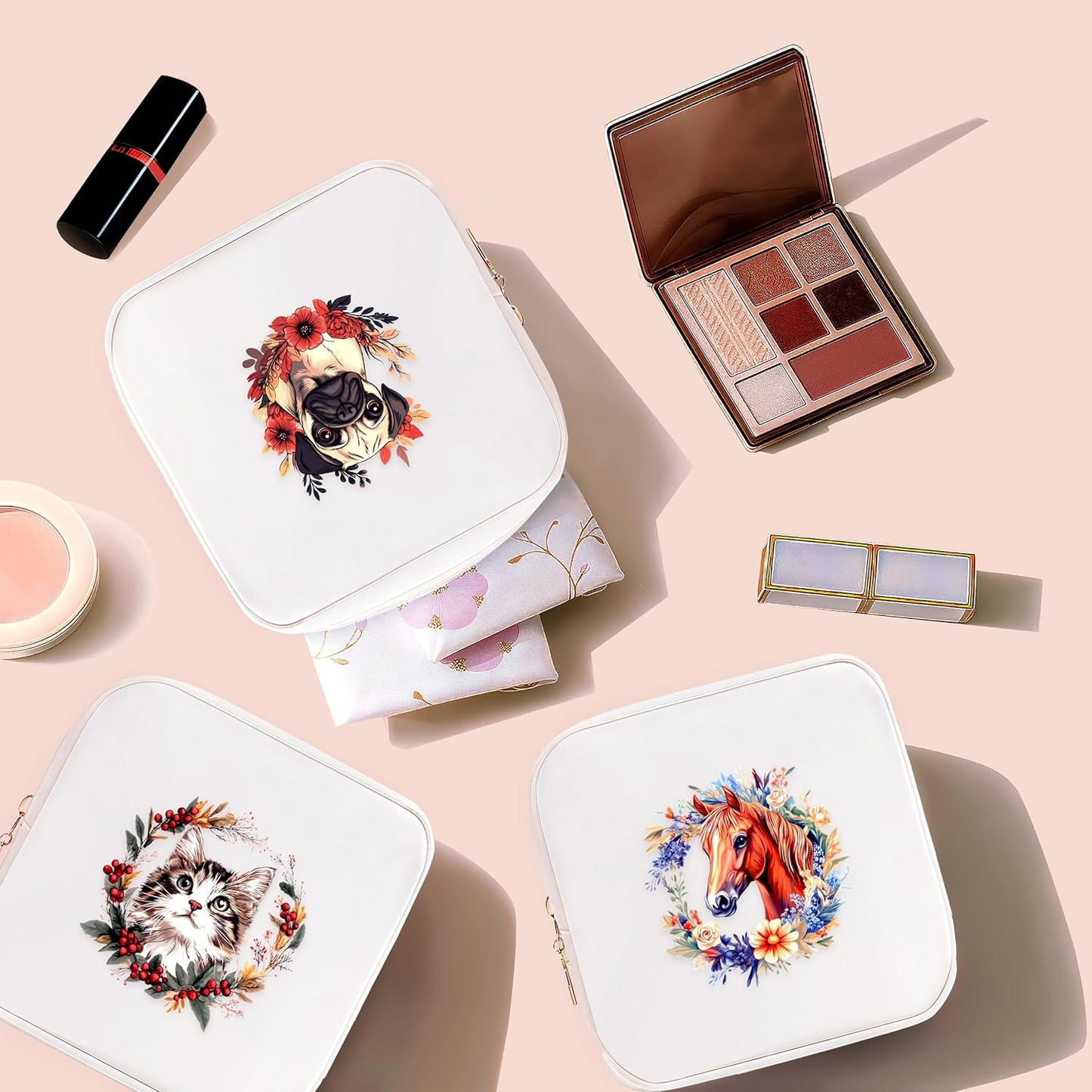 Pug Mini Makeup Bag, Pug Gift For Women Girls, Cute Portable Zipper Pouch Cosmetic Bag For Teen Girls Kids, Small Storage Bag For Sanitary Pad, Period napkin bag!